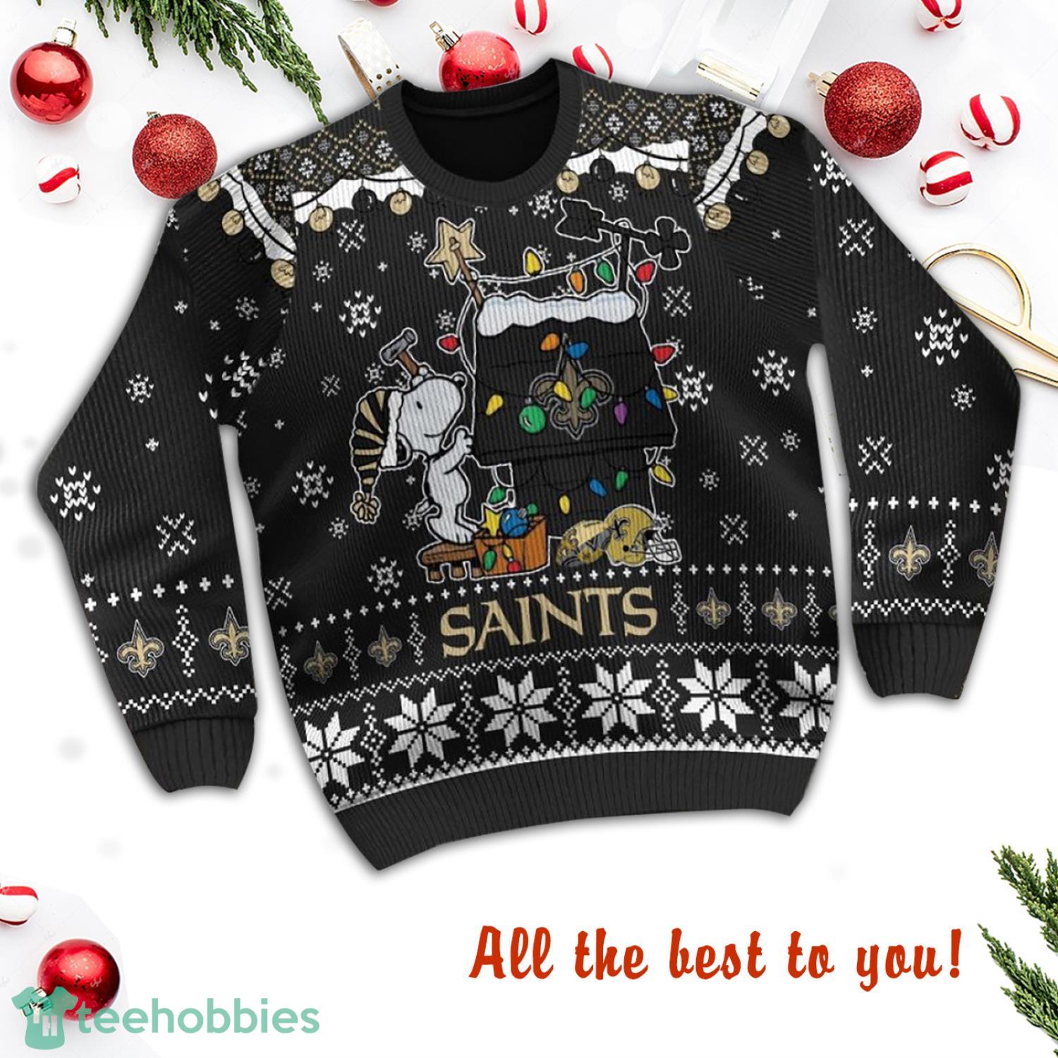 Saint Nfl Custom Name Number Ugly Christmas Sweater - Shibtee Clothing