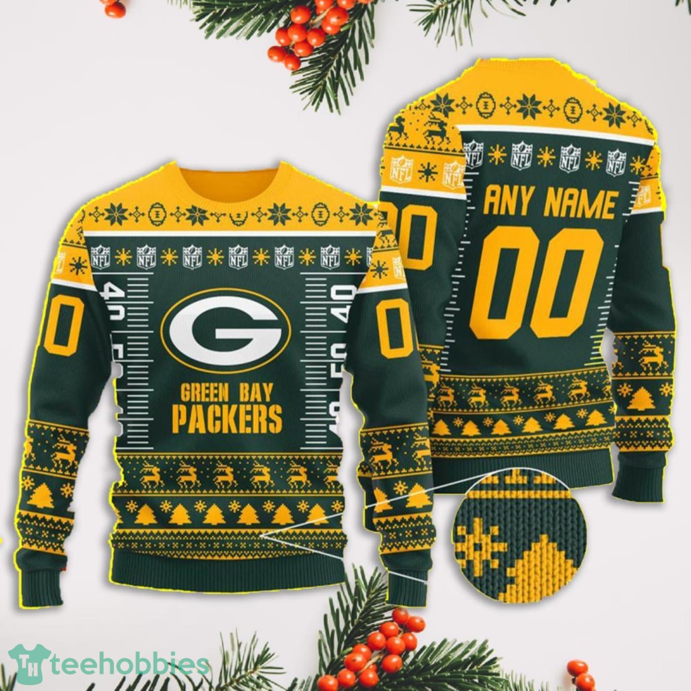 Green Bay Packers Nfl Custom Name Number Ugly Christmas Sweater - Shibtee  Clothing