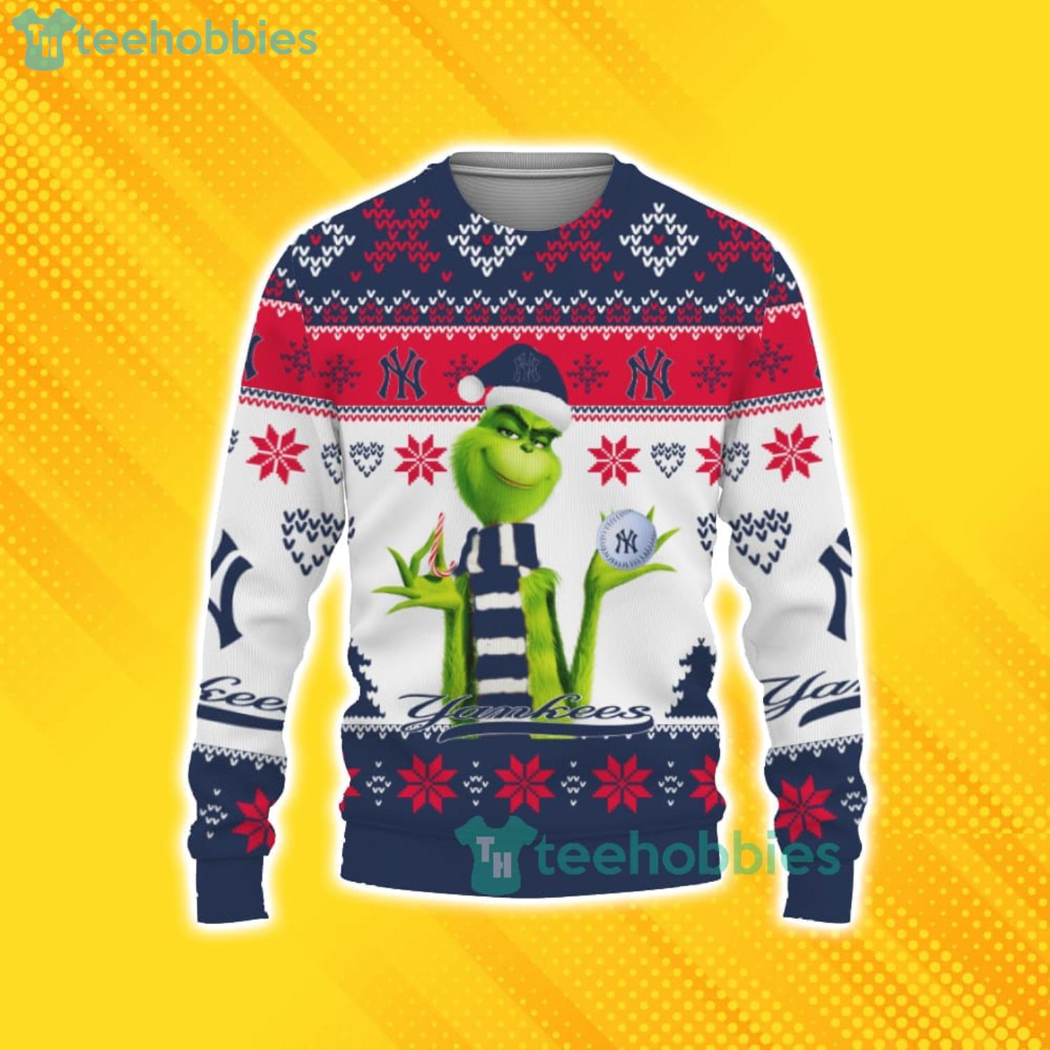 Cute Grinch American Baseball New York Yankees Ugly Christmas Sweater For  Fans
