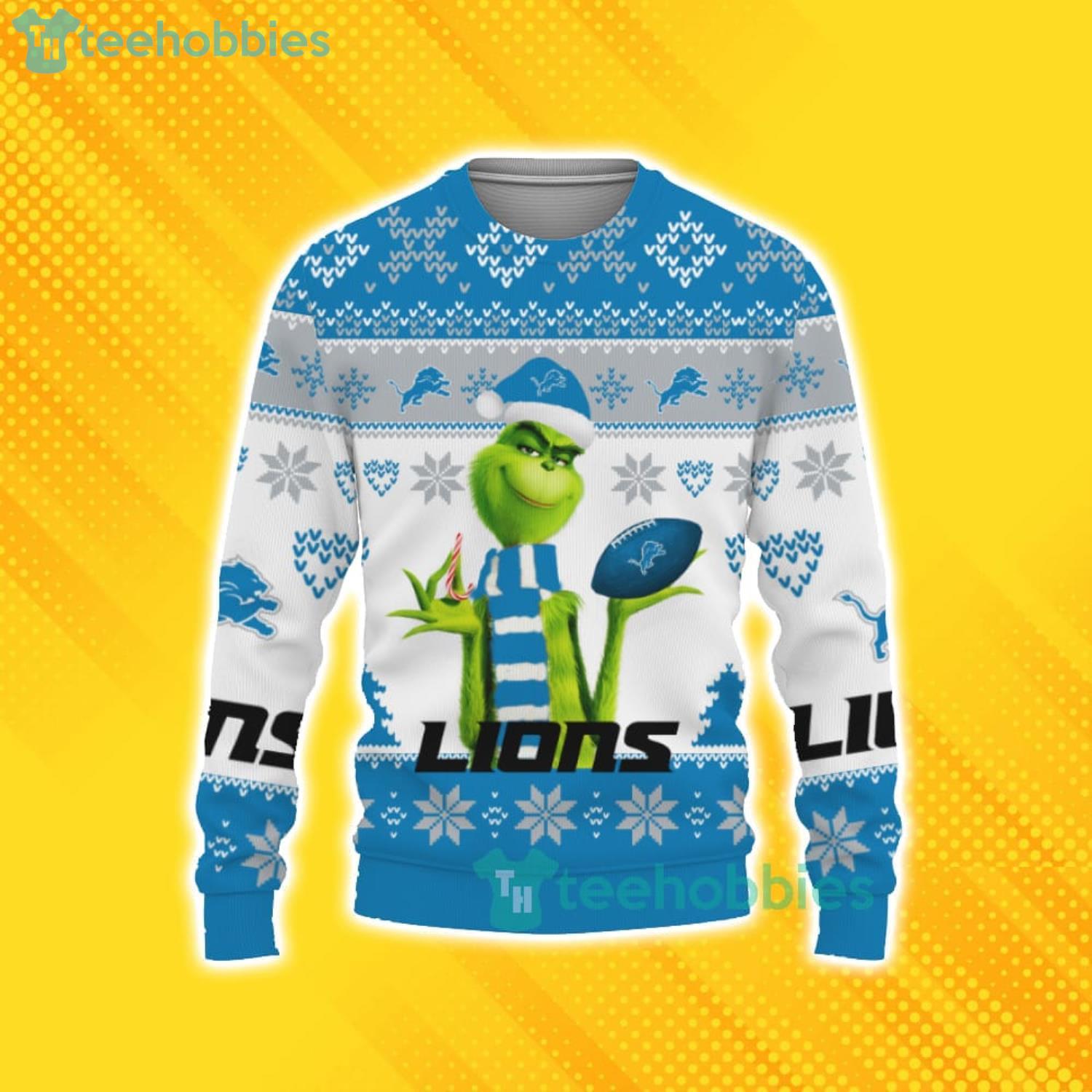 NFL Detroit Lions Funny Grinch Christmas Ugly Sweater