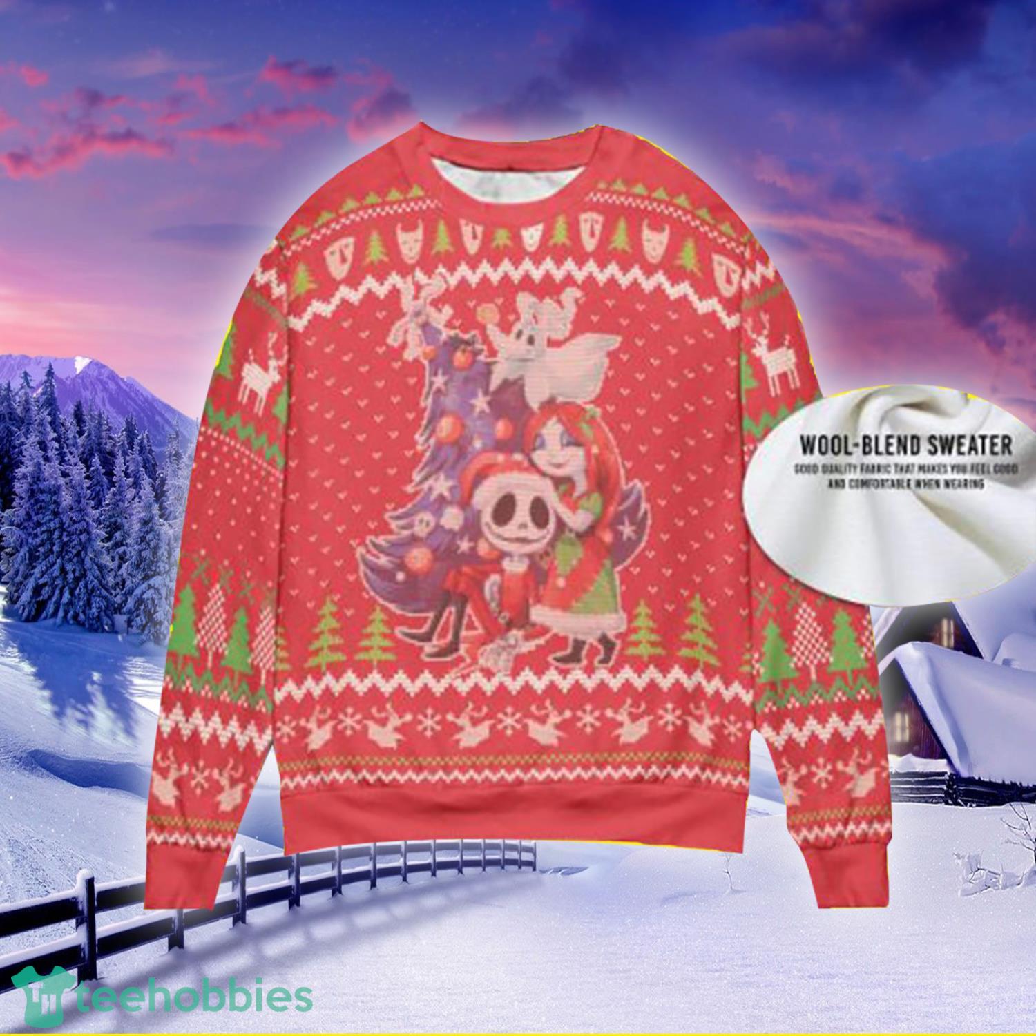 Cute Red The Nightmare Before Christmas Knitting Pattern Ugly Christmas Sweater Product Photo 1 Cute Red The Nightmare Before Christmas Knitting Pattern Ugly Christmas Sweater Product Photo 1
