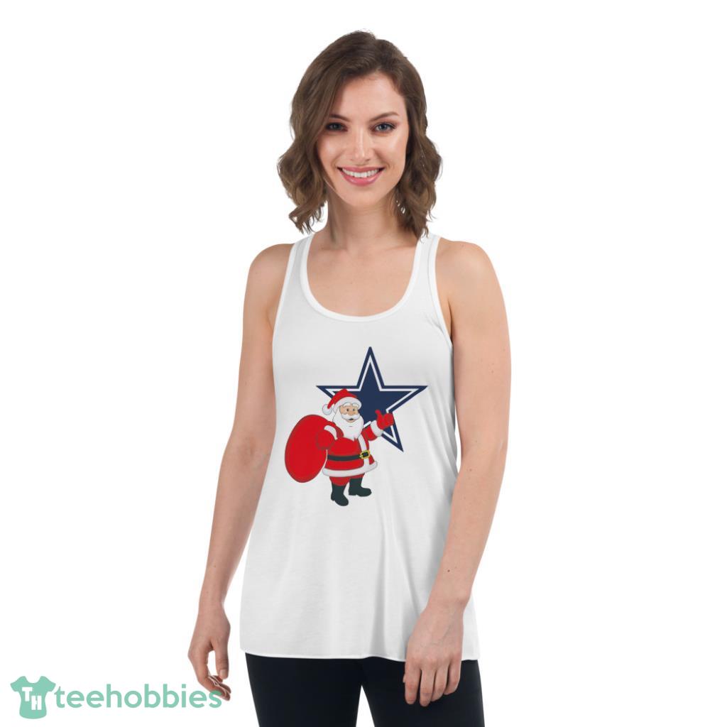 Dallas Cowboys NFL Santa Claus Christmas Shirt - Womens Flowy Racerback Tank