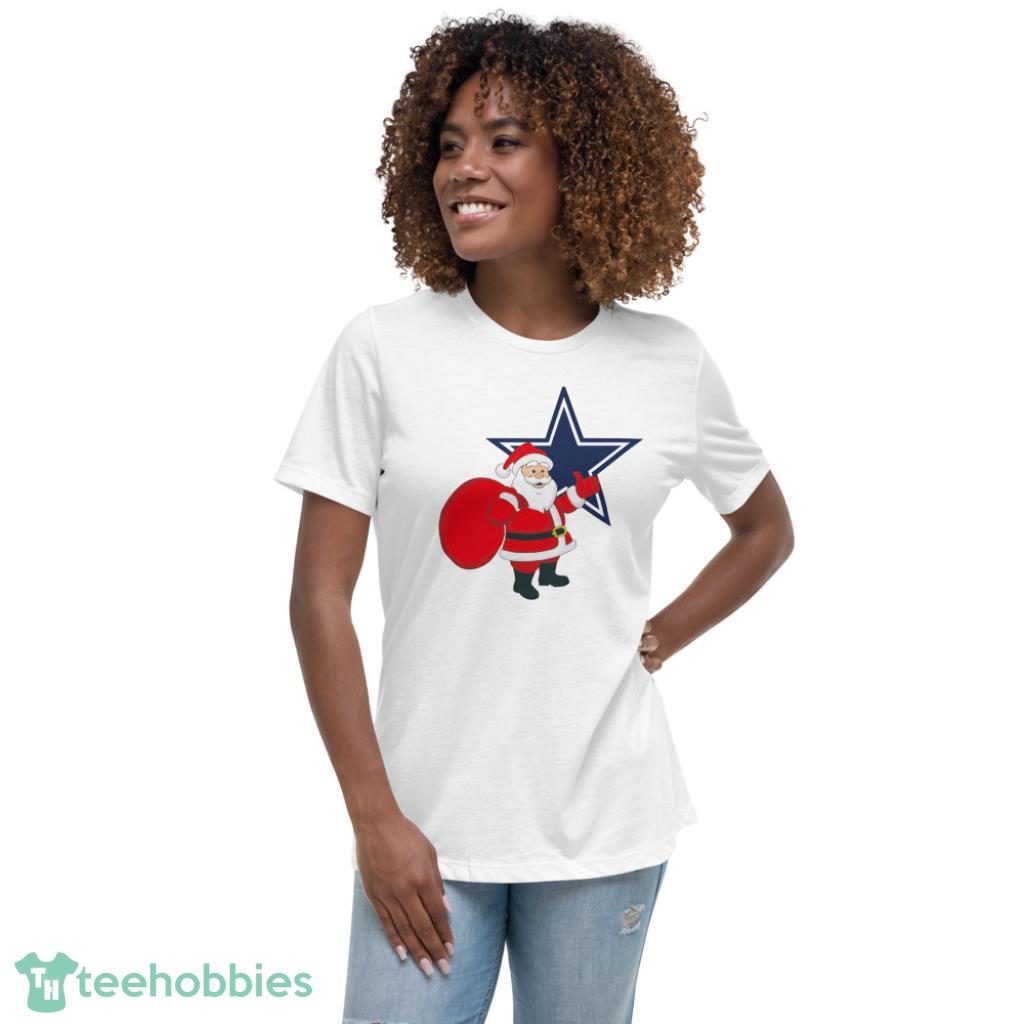 Dallas Cowboys NFL Santa Claus Christmas Shirt - Womens Relaxed Short Sleeve Jersey Tee
