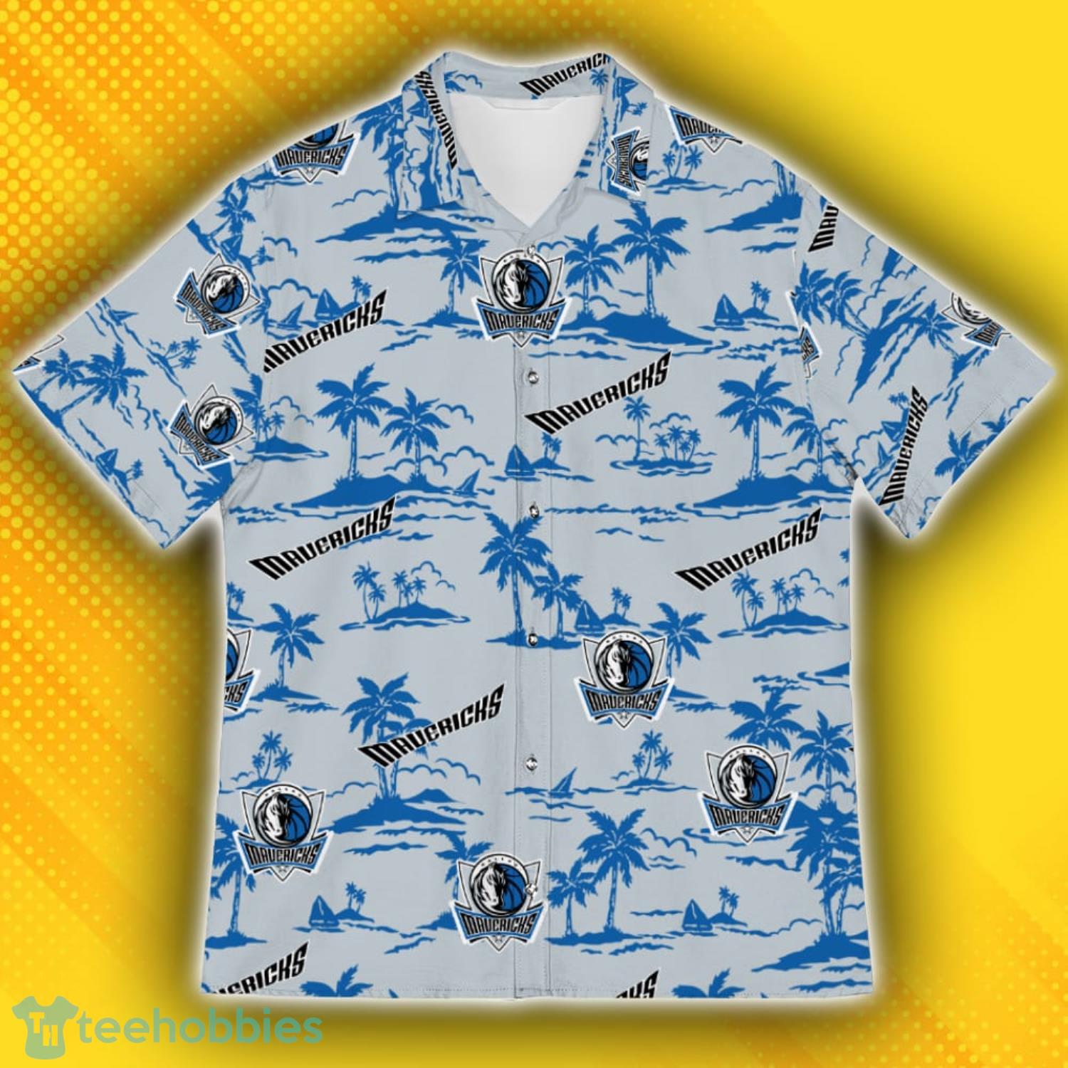 Dallas Mavericks Island Fans Pattern Tree Hawaiian Shirt Product Photo 2