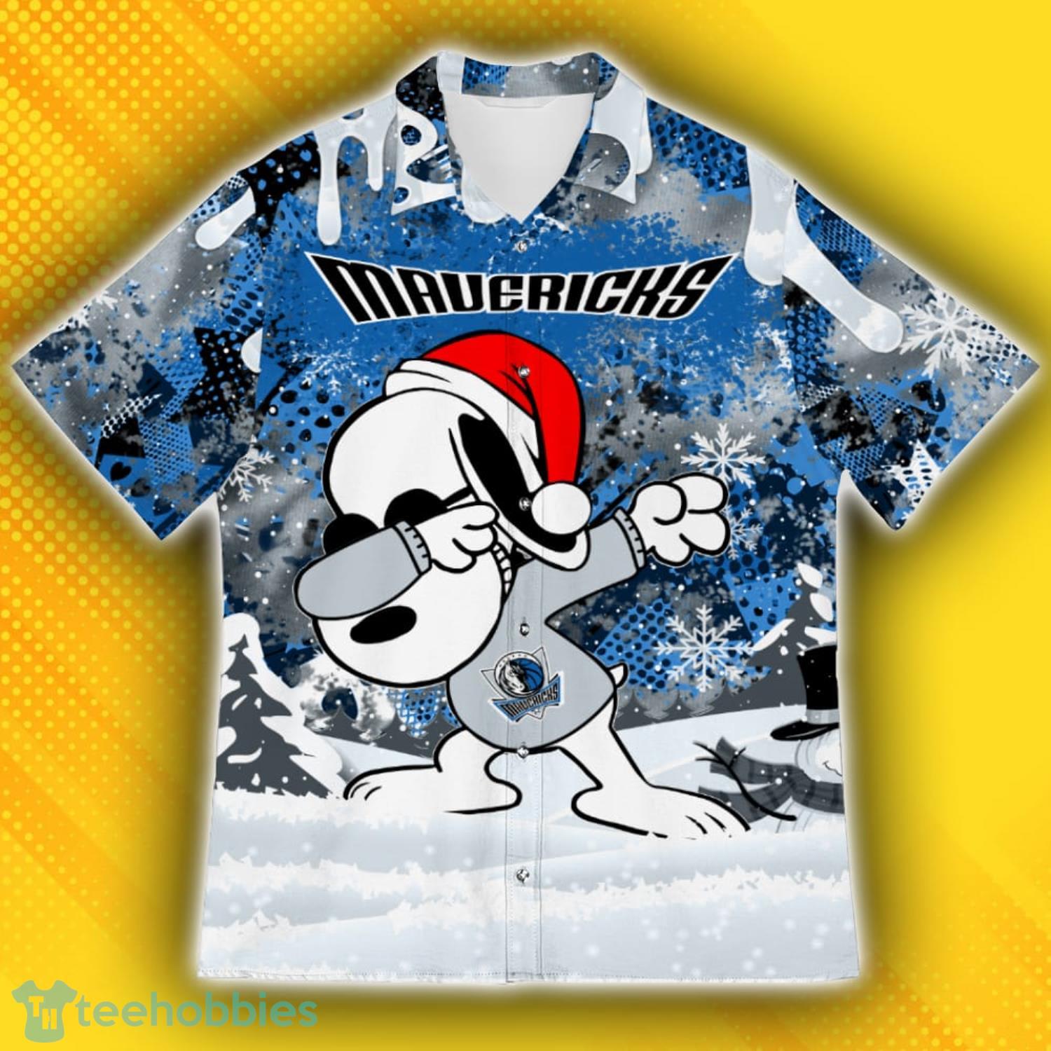 Dallas Mavericks Snoopy Dabbing The Peanuts Pattern Hawaiian Shirt Product Photo 2