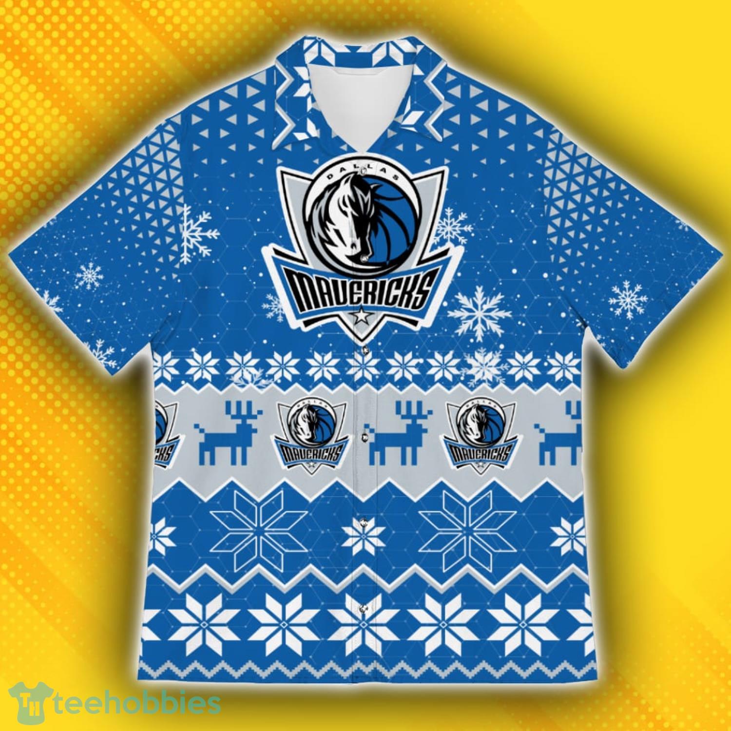 Dallas Mavericks Ugly Christmas Sweater Pattern Hawaiian Shirt Product Photo 2