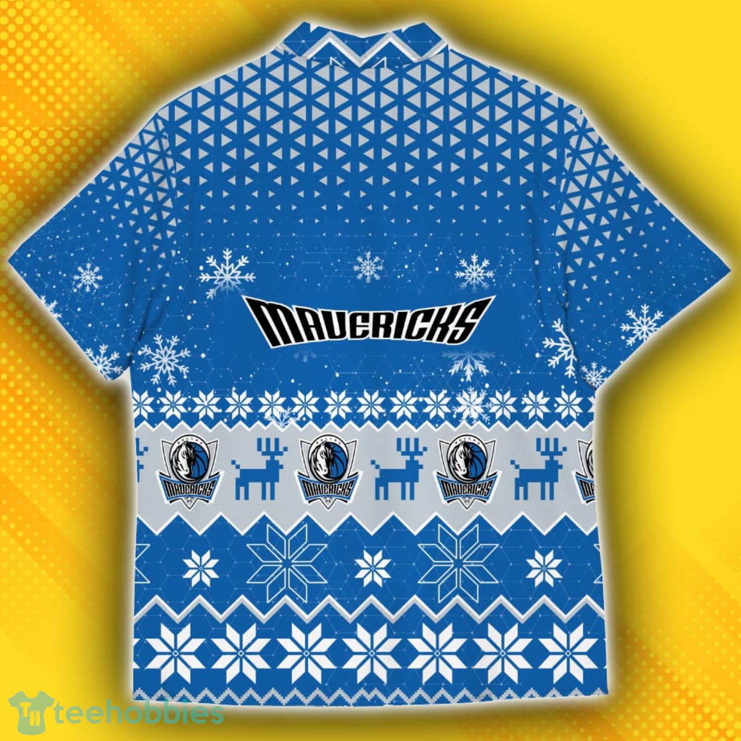Dallas Mavericks Ugly Christmas Sweater Pattern Hawaiian Shirt Product Photo 3