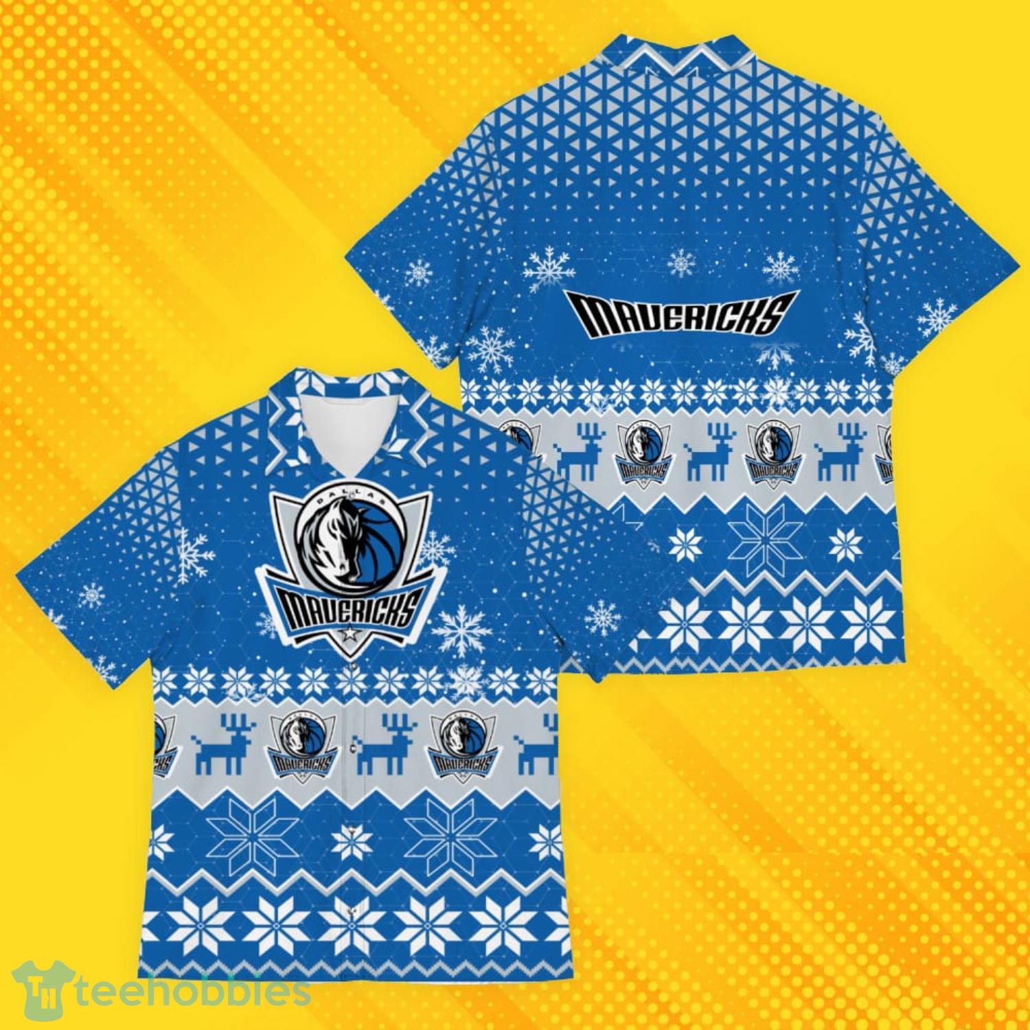 Dallas Mavericks Ugly Christmas Sweater Pattern Hawaiian Shirt Product Photo 1