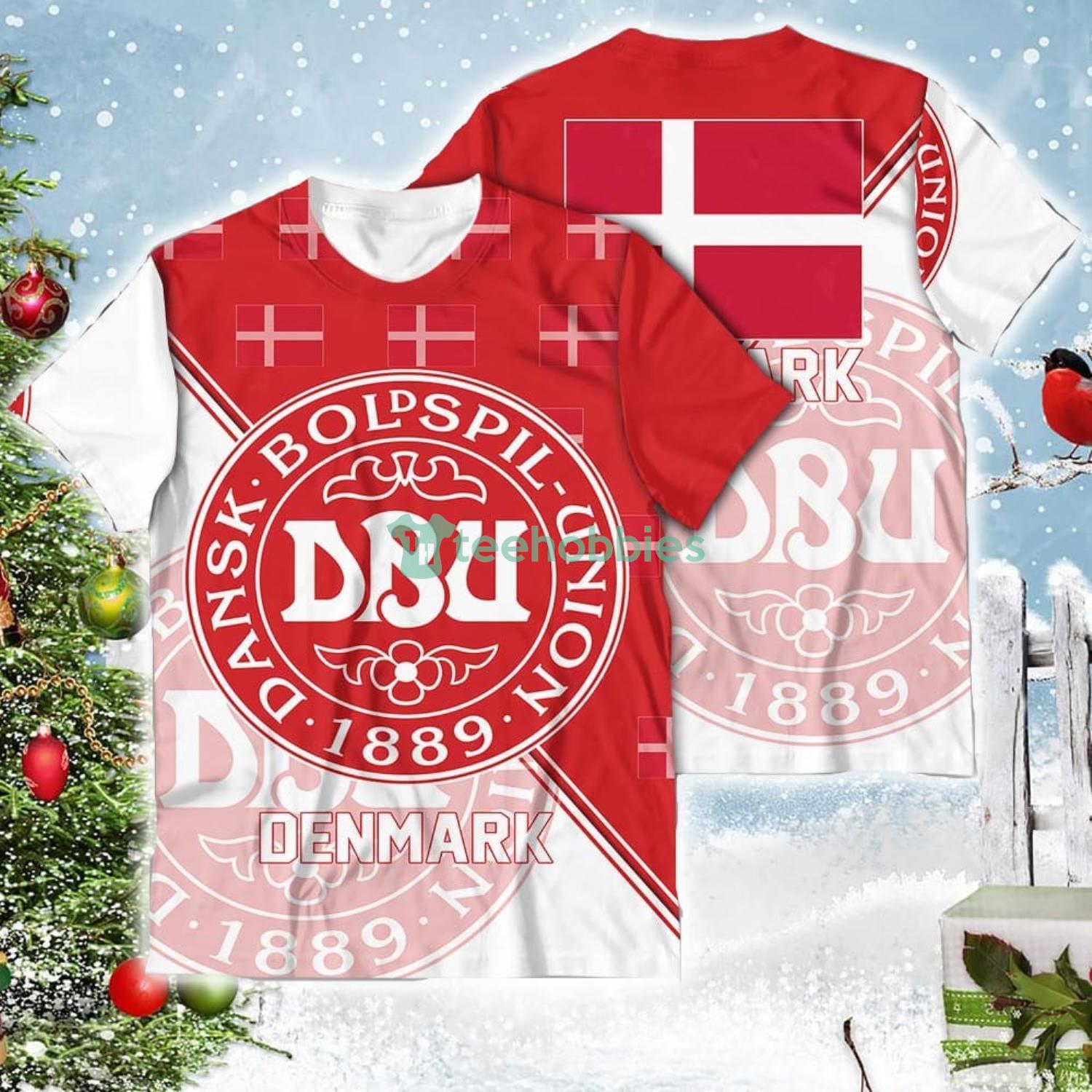 Denmark National Soccer Team Qatar World Cup 2022 Champions Soccer Team 3D All Over Printed Shirt Product Photo 2