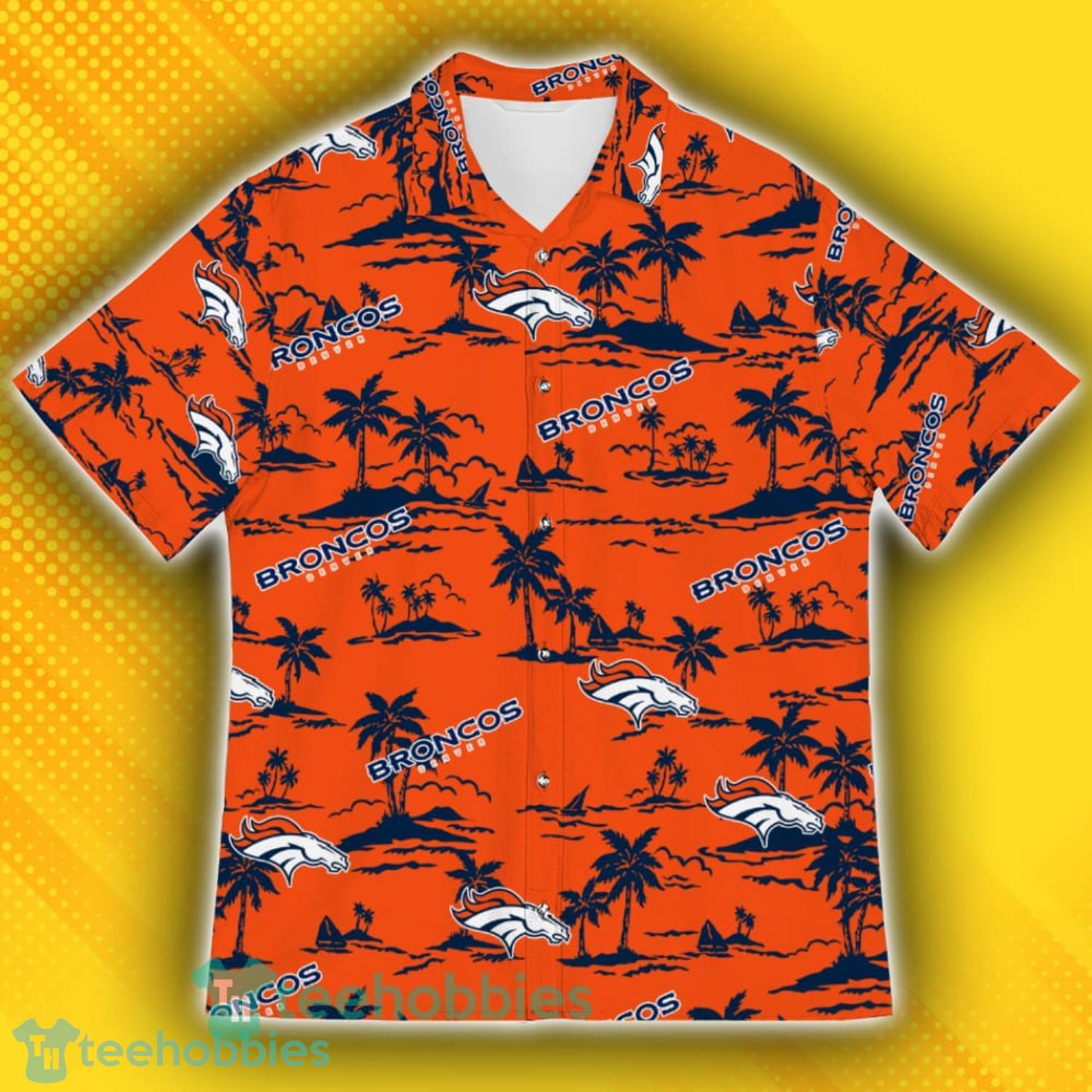 Denver Broncos Island Pattern Tree Hawaiian Shirt Product Photo 2