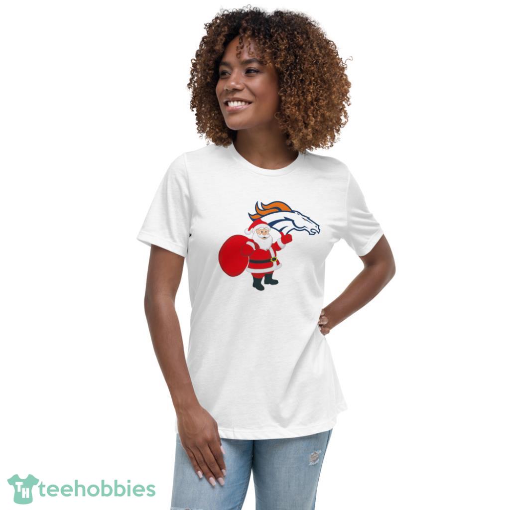 Denver Broncos NFL Santa Claus Christmas Shirt - Womens Relaxed Short Sleeve Jersey Tee