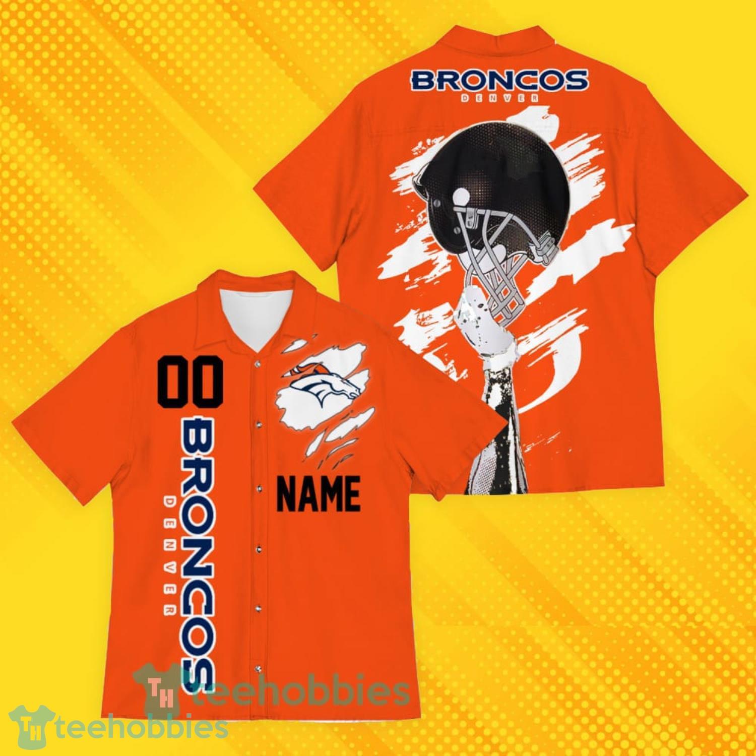 Denver Broncos Sports Custom Name And Number American Hawaiian Shirt For Fans Product Photo 1