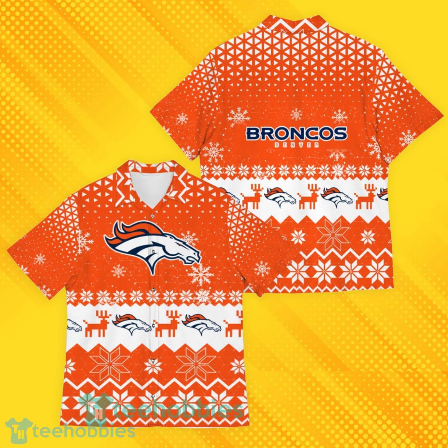 Denver Broncos Sports Football American Ugly Christmas Sweater Pattern Hawaiian Shirt Product Photo 1