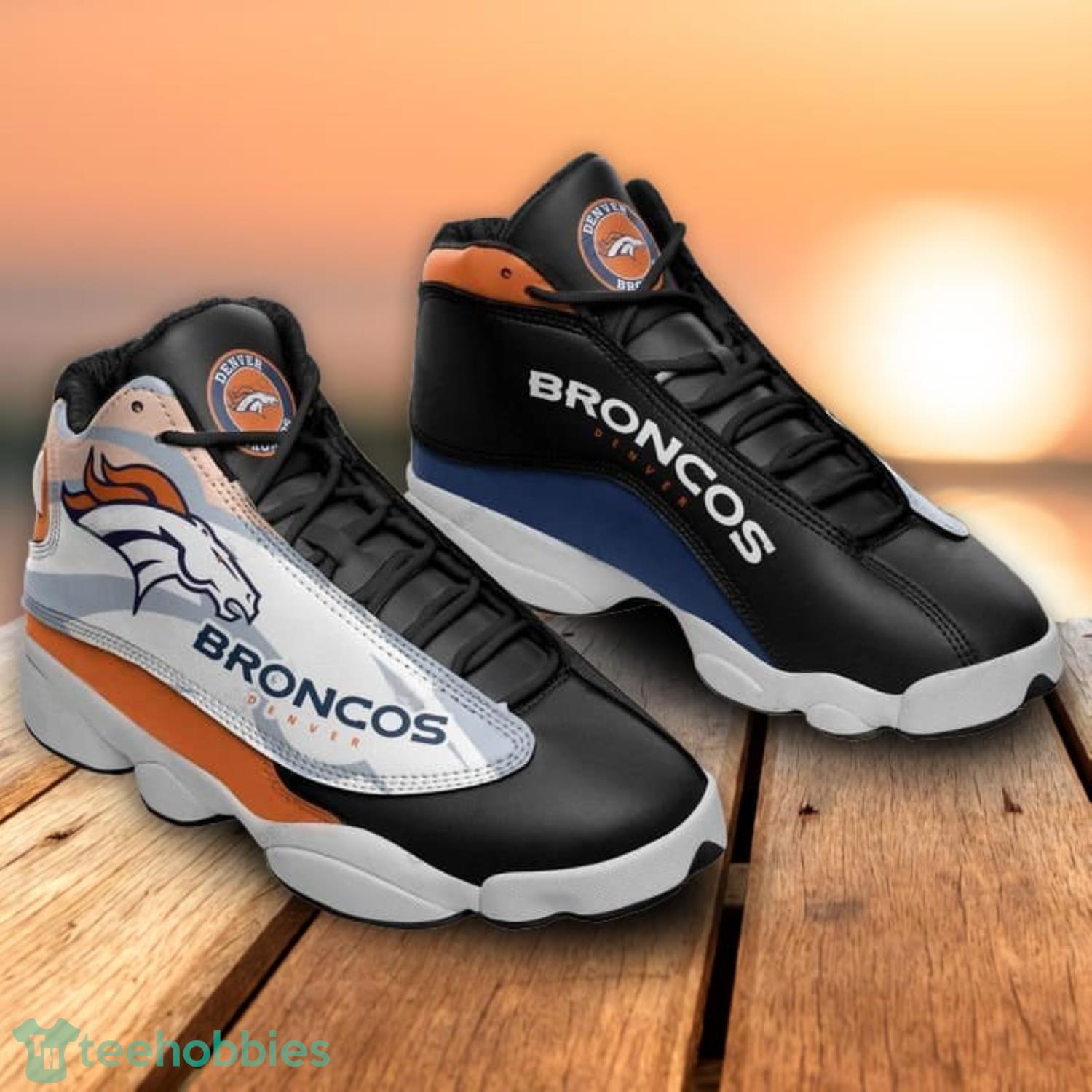 Denver Broncos Team Air Jordan 13 Shoes Custom Sneakers Product Photo 1
