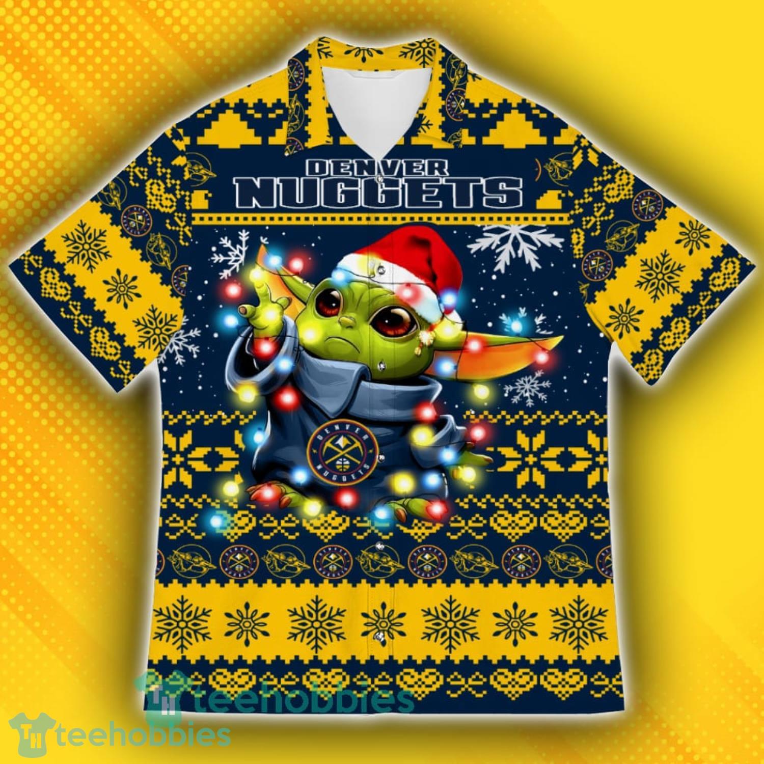 Denver Nuggets Baby Yoda Star Wars Sports Football American Ugly Christmas Sweater Pattern Hawaiian Shirt Product Photo 2