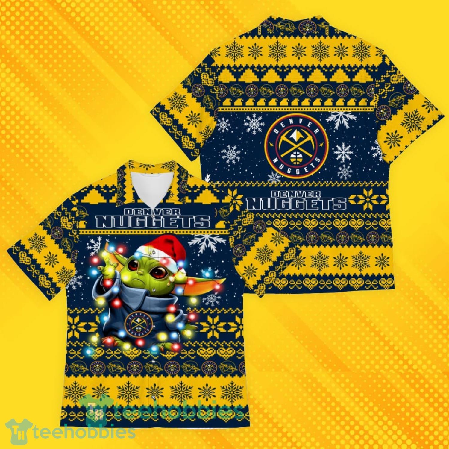 Denver Nuggets Baby Yoda Star Wars Sports Football American Ugly Christmas Sweater Pattern Hawaiian Shirt Product Photo 1