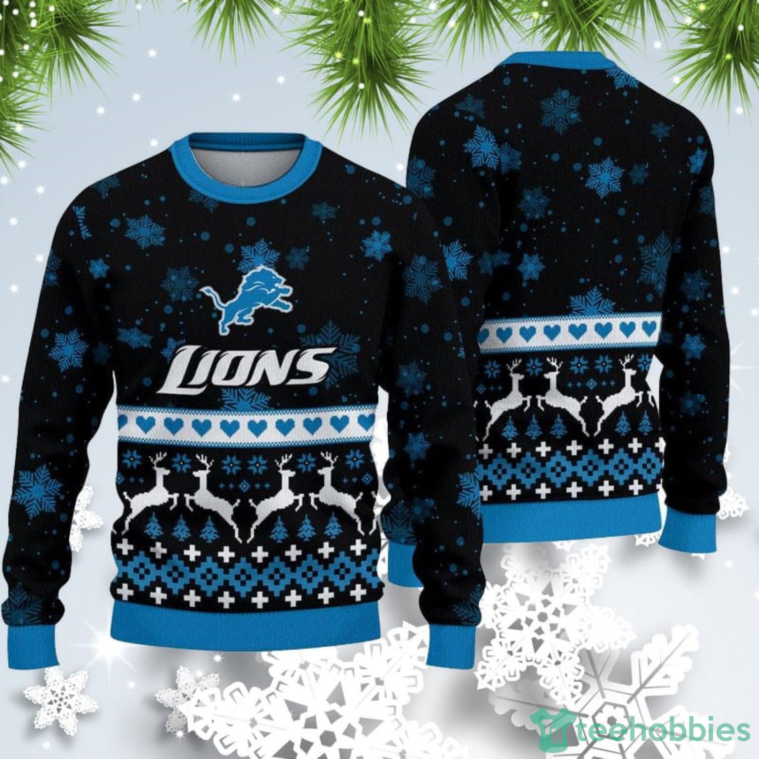 Detroit Lions Christmas Pattern Ugly Christmas Sweater