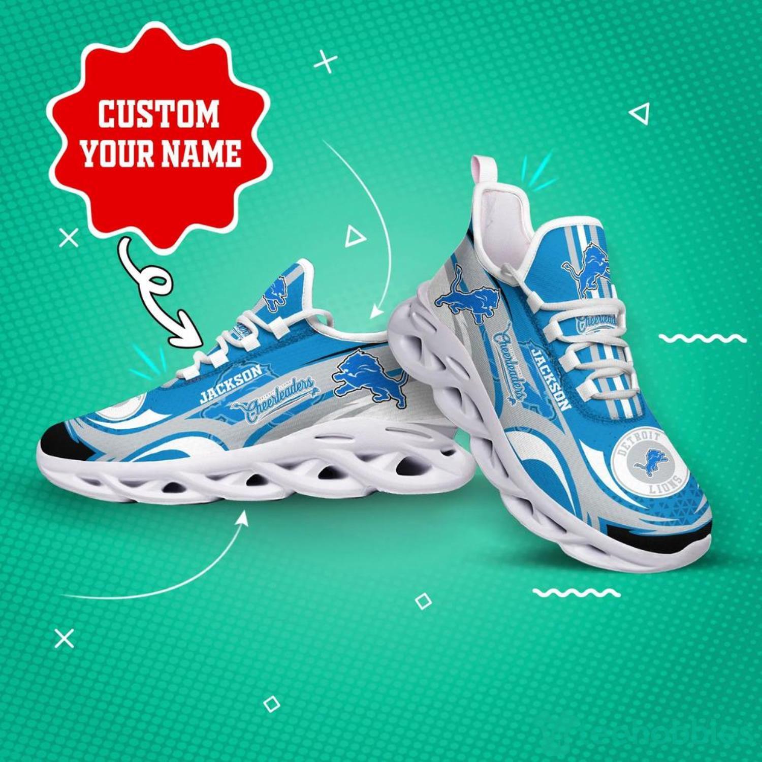 Detroit Lions NFL Max Soul Shoes Custom Name Running Shoes For Fans image Detroit Lions NFL Max Soul Shoes Custom Name Running Shoes For Fans Product Photo 3