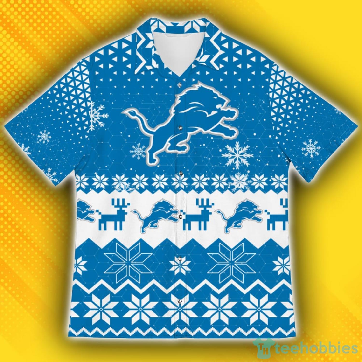 Detroit Lions Hawaii Tropical Patterns Ugly Christmas Sweater For Fans