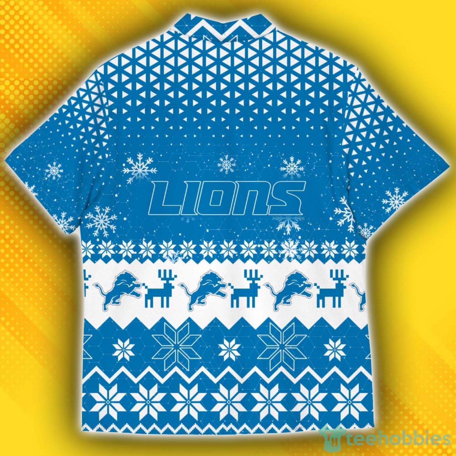 Detroit Lions Hawaii Tropical Patterns Ugly Christmas Sweater For Fans