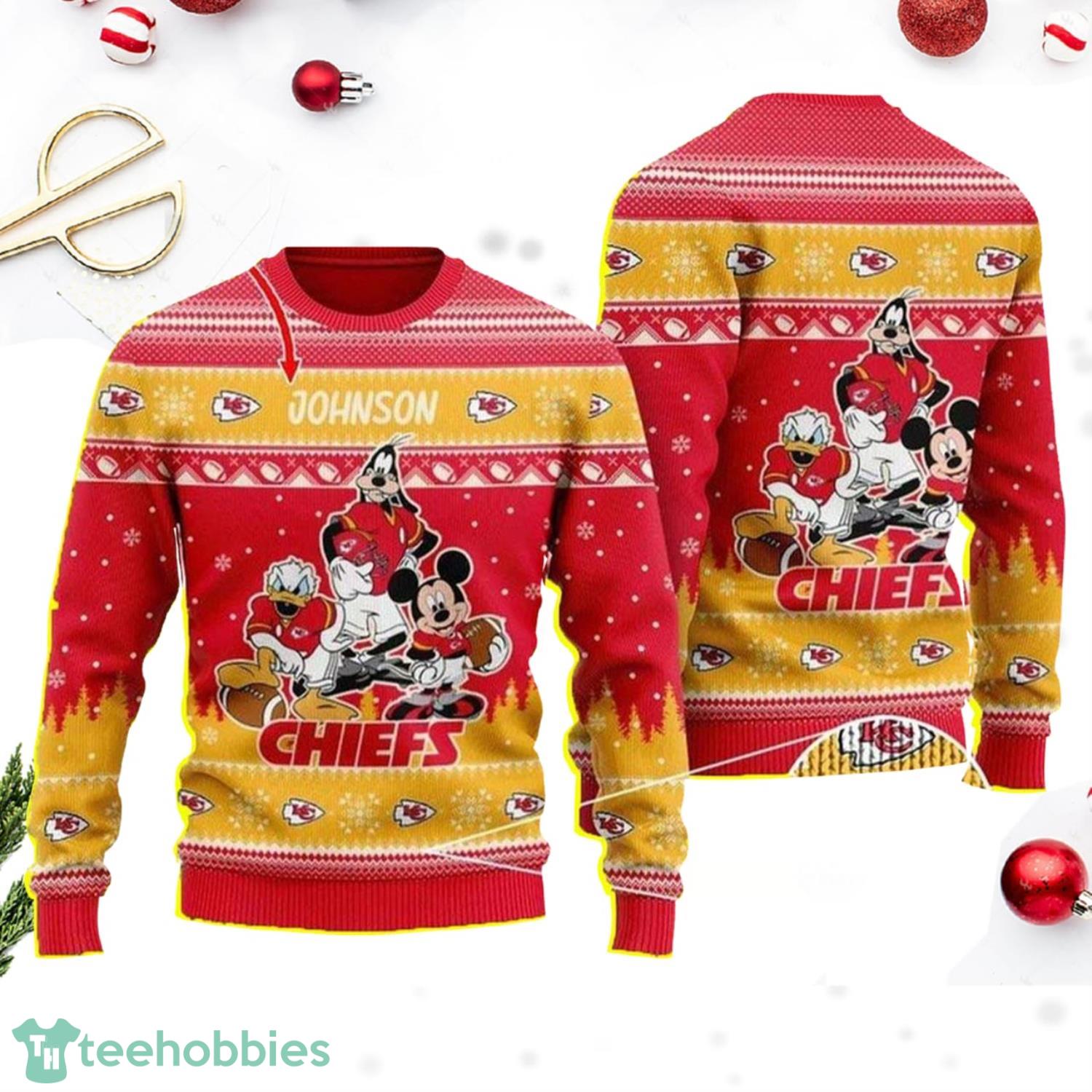 NFL Kansas City Chiefs New Season Frosty Ugly Christmas 3D Sweater -  Banantees