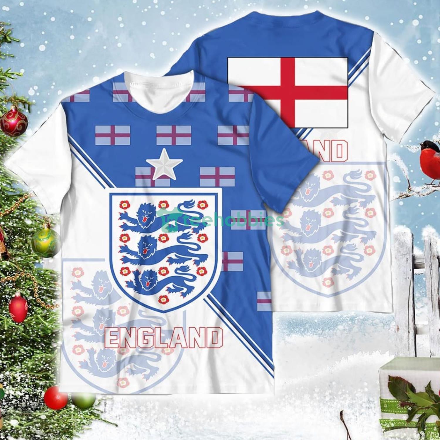 England National Soccer Team Qatar World Cup 2022 Champions Soccer Team 3D All Over Printed Shirt Product Photo 2