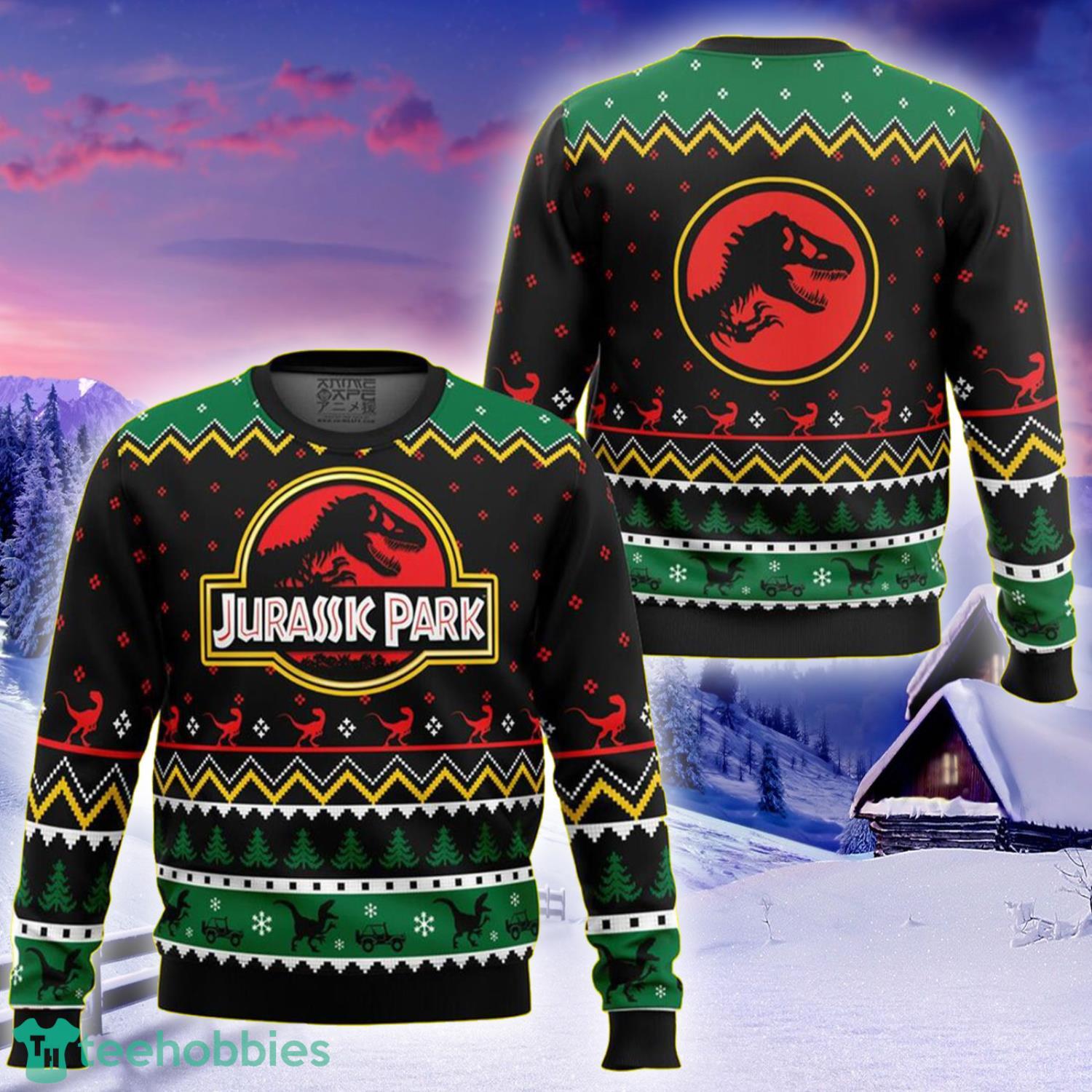 Jurassic park 2024 sweater christmas