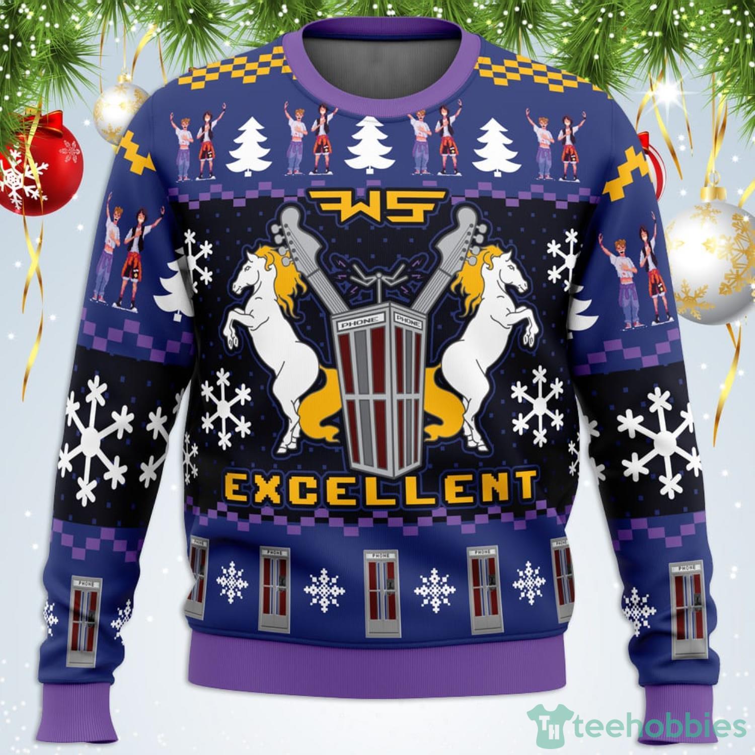Excellent Bill and Ted Ugly Christmas Sweater For Men And Women Product Photo 1 Excellent Bill and Ted Ugly Christmas Sweater For Men And Women Product Photo 1