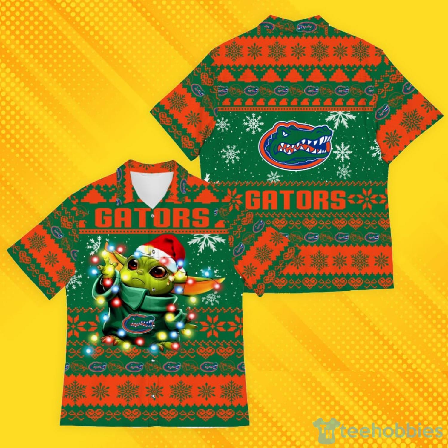 Florida Gators Baby Yoda Star Wars Sports Football American Ugly Christmas Sweater Pattern Hawaiian Shirt Product Photo 1