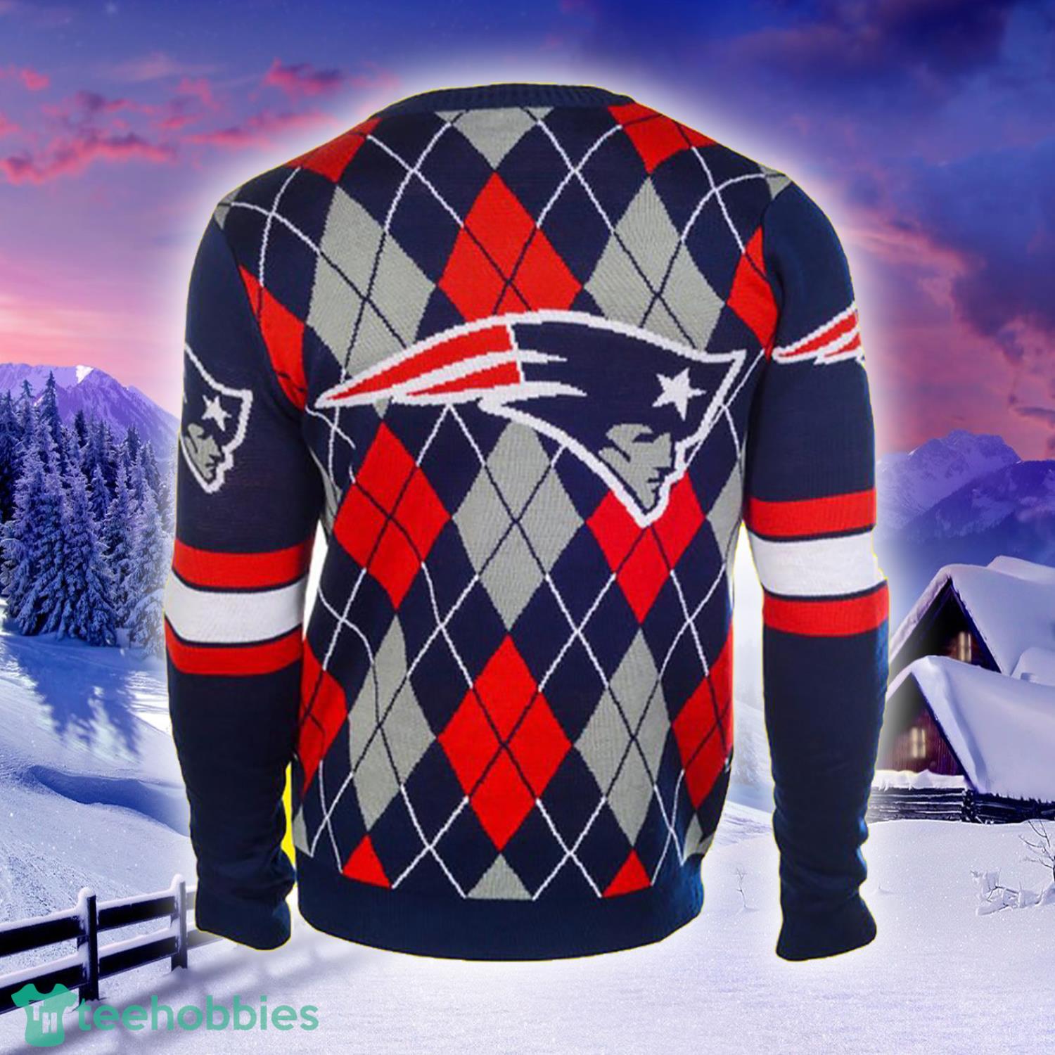 Foco Exclusive New England Patriots Knitting Pattern Ugly Christmas Sweater Product Photo 1
