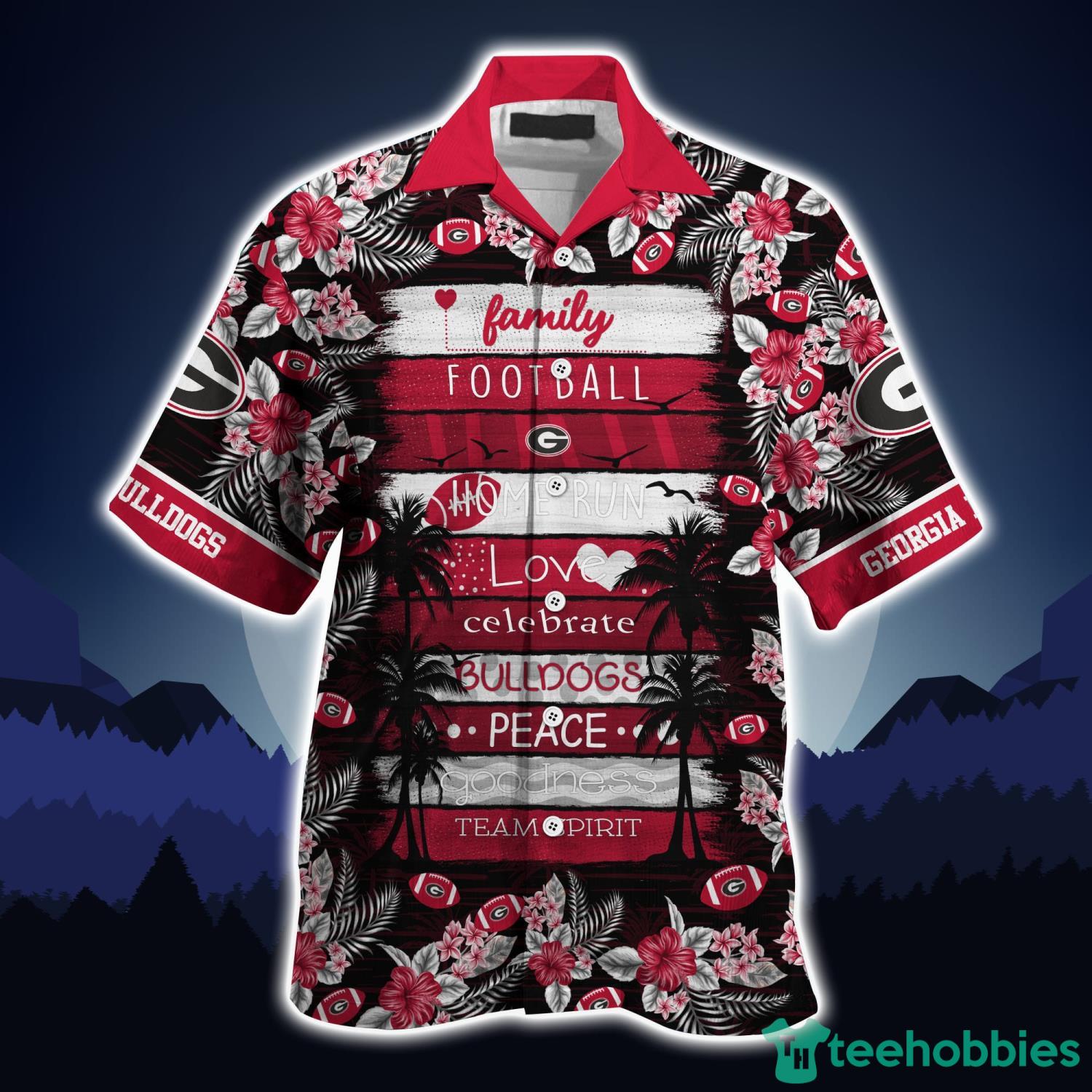 Georgia Bulldogs Family Football Home Run Love Tropical Hawaiian Shirt Product Photo 3 Georgia Bulldogs Family Football Home Run Love Tropical Hawaiian Shirt Product Photo 3