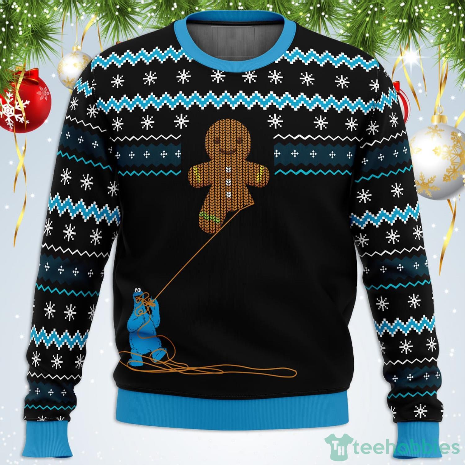 NWT Forever 21 Black Knit Ugly Christmas Sweater Gingerbread Man Body -  Small