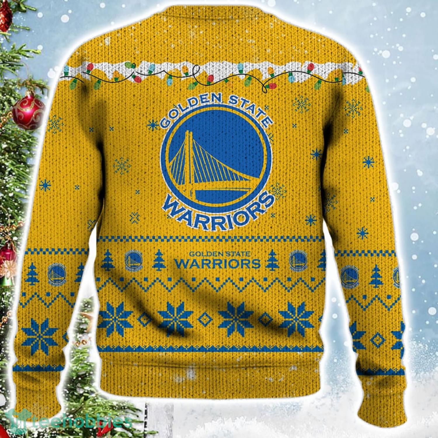 Golden State Warriors Snoopy Christmas Light Woodstock Snoopy Ugly Christmas Sweater Product Photo 3
