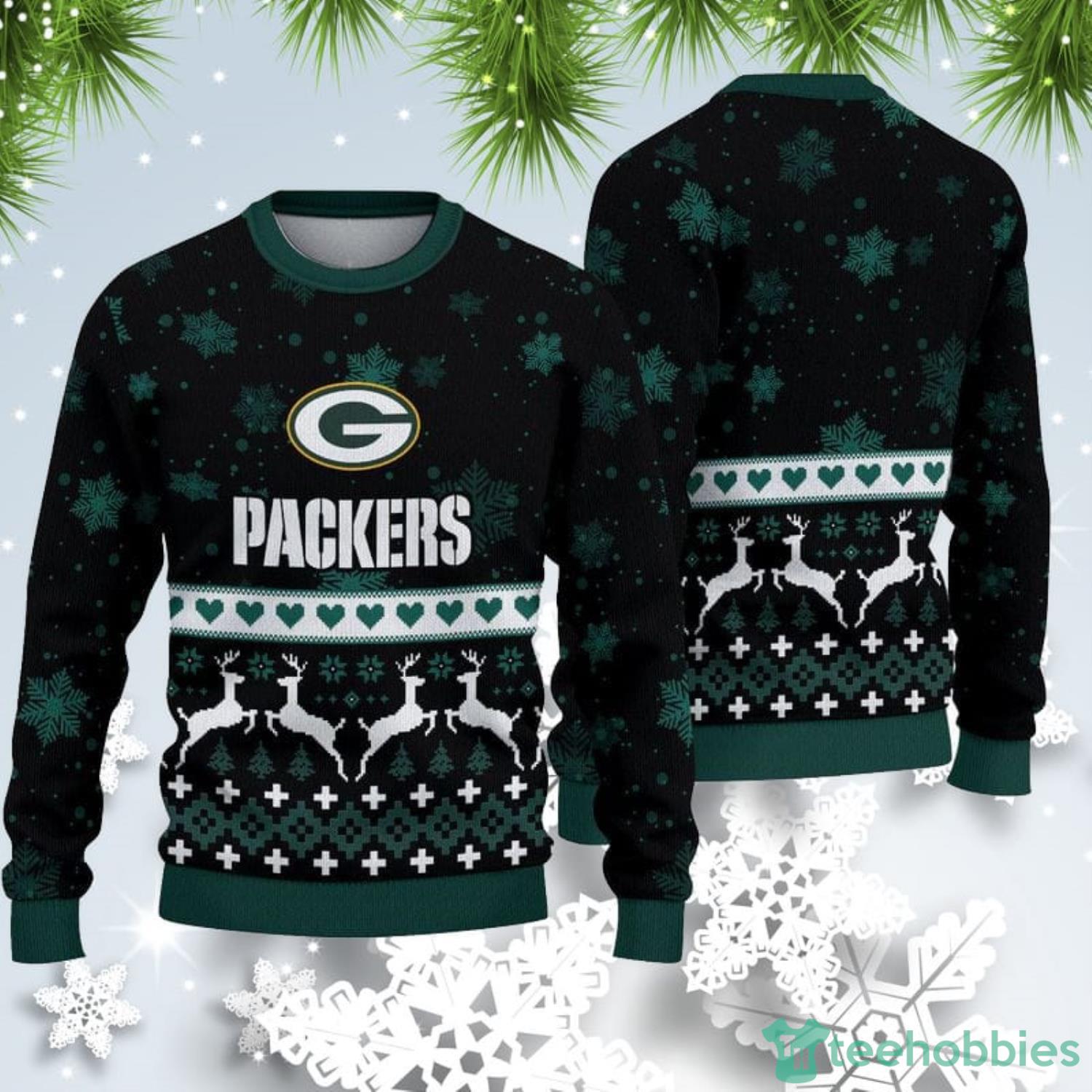 Merry Christmas Snow Pattern Funny Cute Green Bay Ugly Christmas Sweater