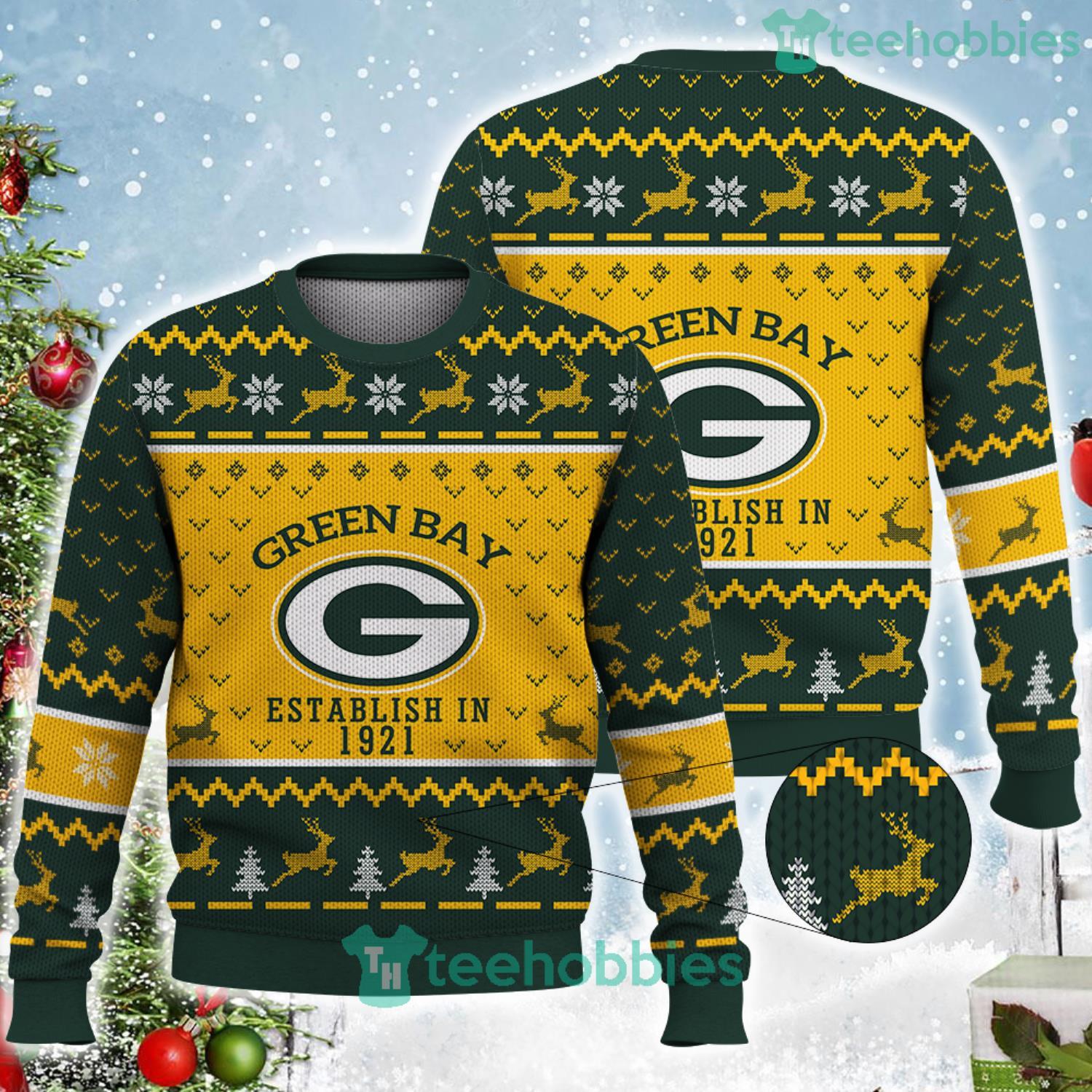 Green Bay Packers Christmas Reindeer Ugly Christmas Sweater For Fans