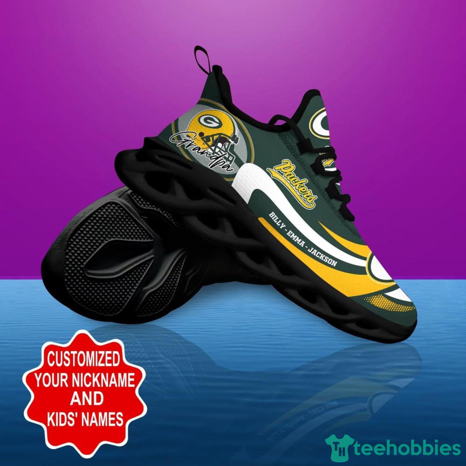 Green Bay Packers Drip Logo NFL Max Soul Shoes Custom Name For Men And Women  Running Sneakers - Freedomdesign