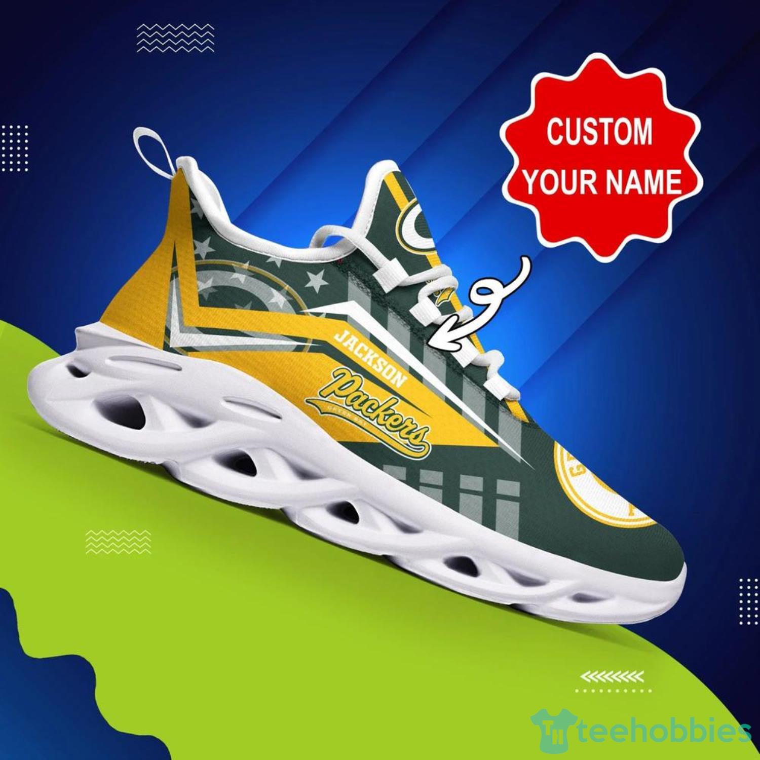 Green Bay Packers Personalized Name NFL Max Soul Shoes Men