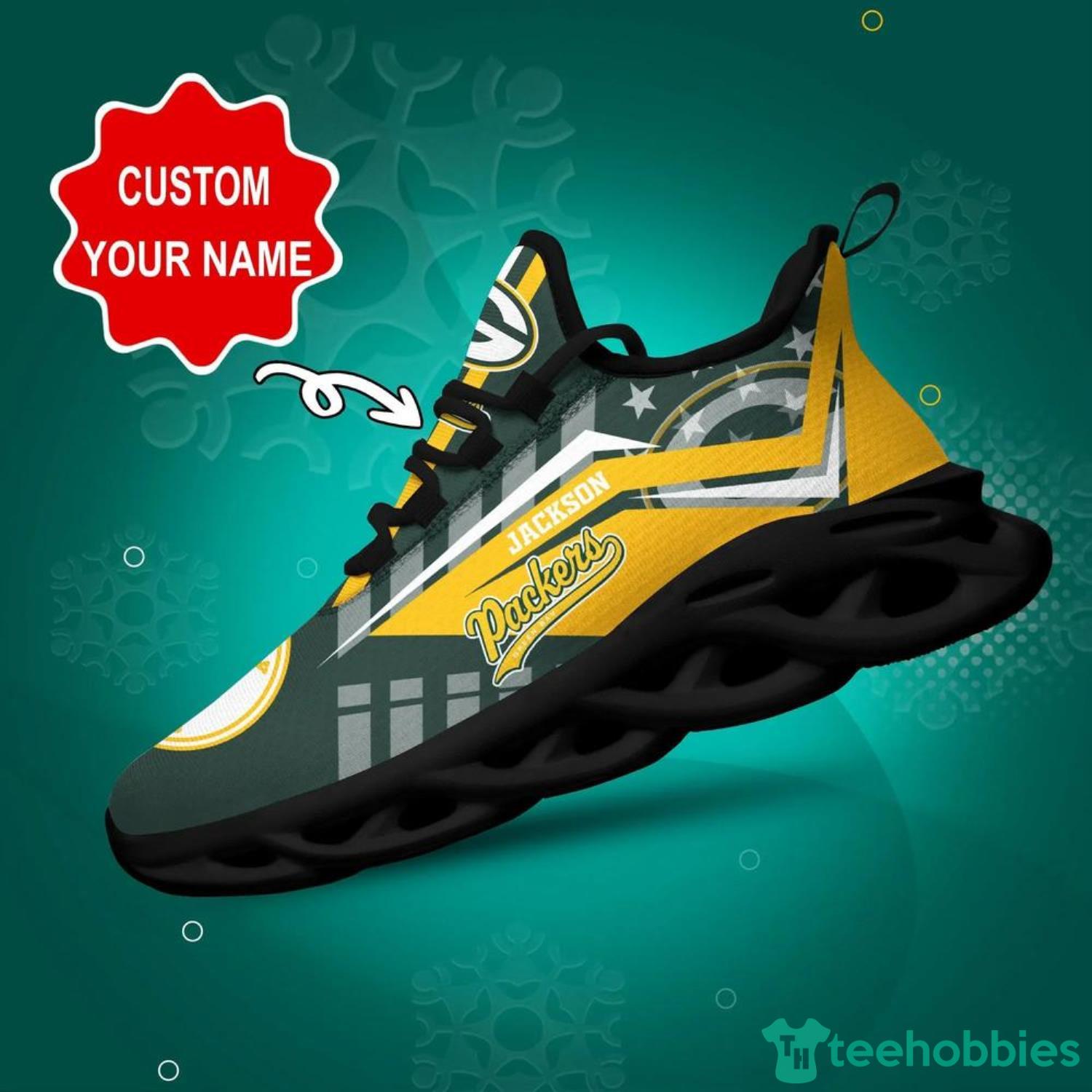 Green Bay Packers Personalized Name NFL Max Soul Shoes Men And Women For  Fans