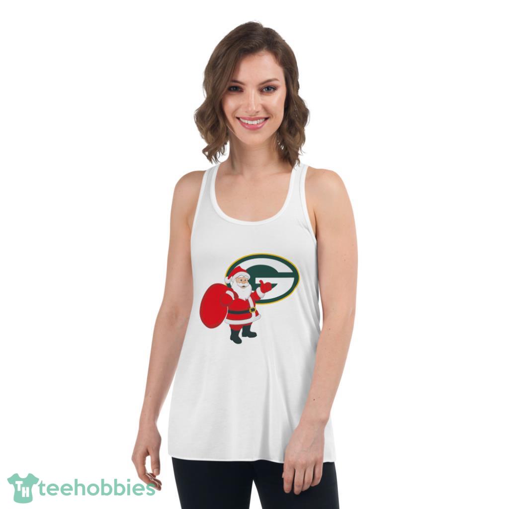 Green Bay Packers NFL Santa Claus Christmas Shirt - Womens Flowy Racerback Tank
