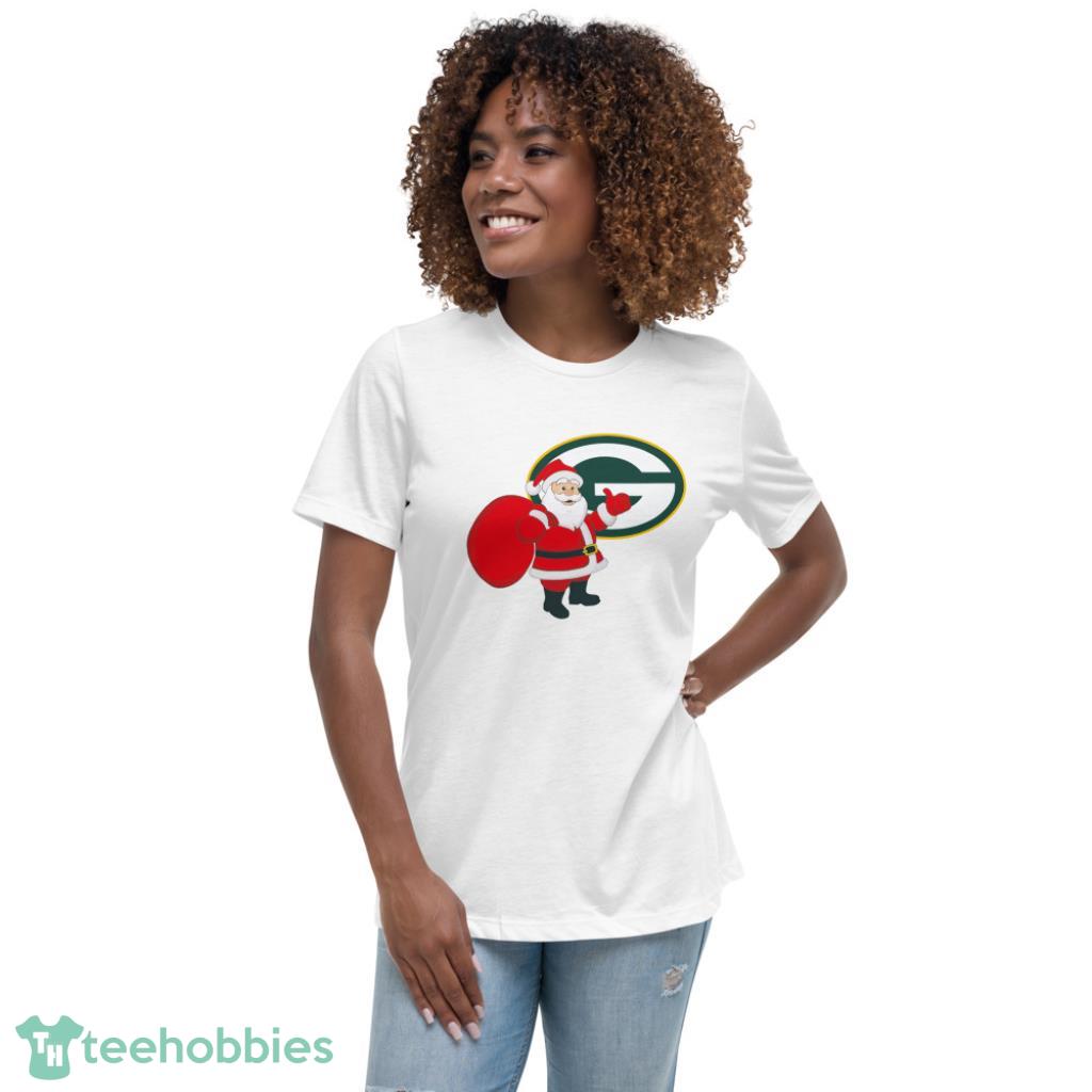 Green Bay Packers NFL Santa Claus Christmas Shirt - Womens Relaxed Short Sleeve Jersey Tee
