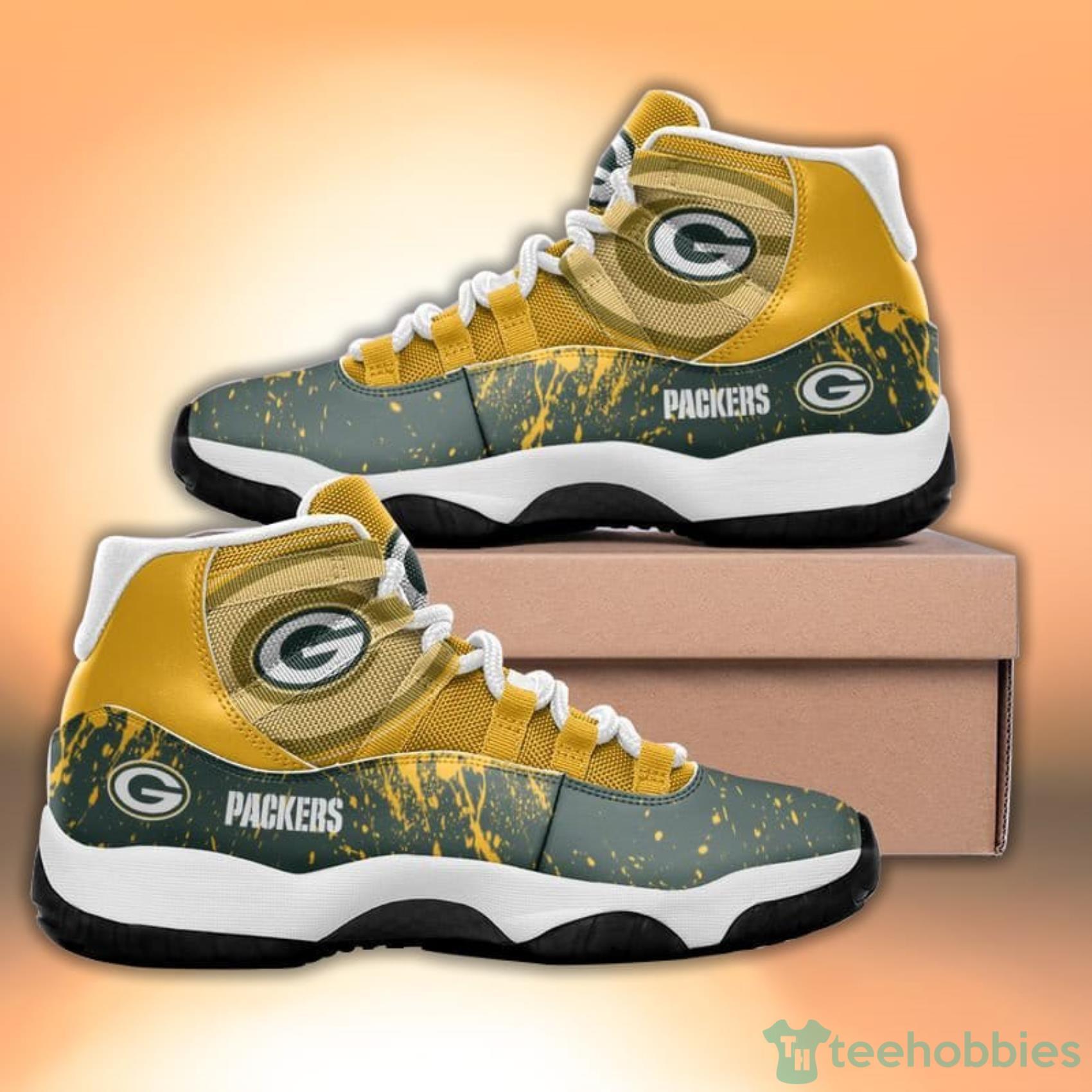 Green Bay Packers Yellow Air Jordan 13 Sneakers Shoes