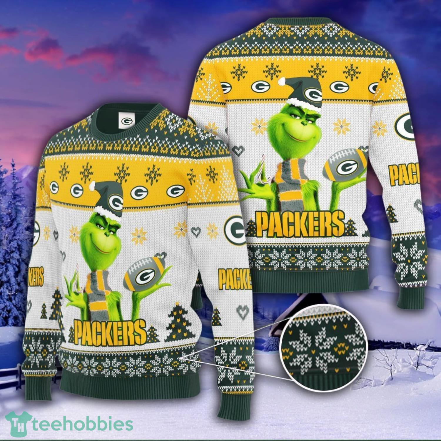 Grinch Green Bay Packers For Fans Ugly Christmas Sweater For Men