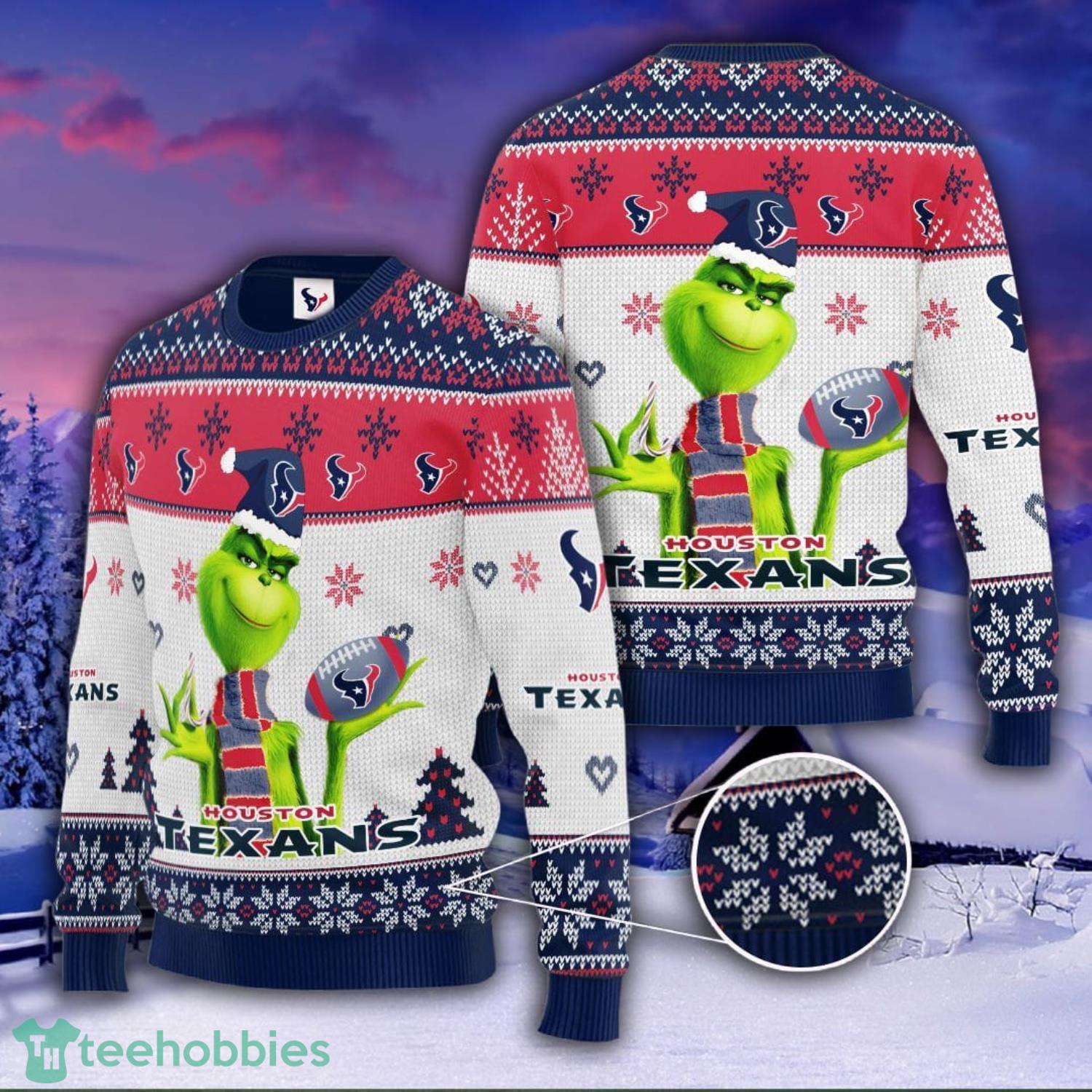 Grinch Houston Texas All Over Print Christmas Ugly Sweater Gift For Fans Product Photo 1