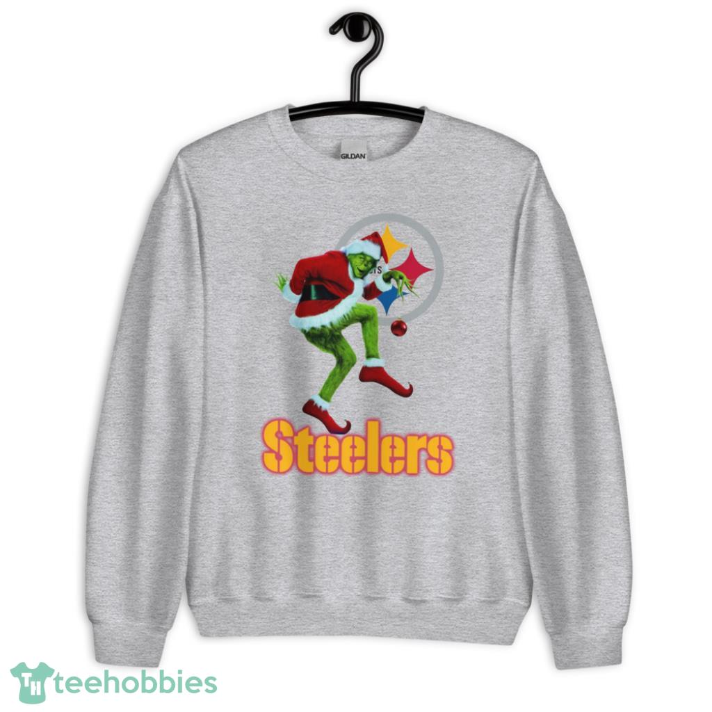 Grinch Santa Steelers NFL Christmas Shirt - Unisex Heavy Blend Crewneck Sweatshirt