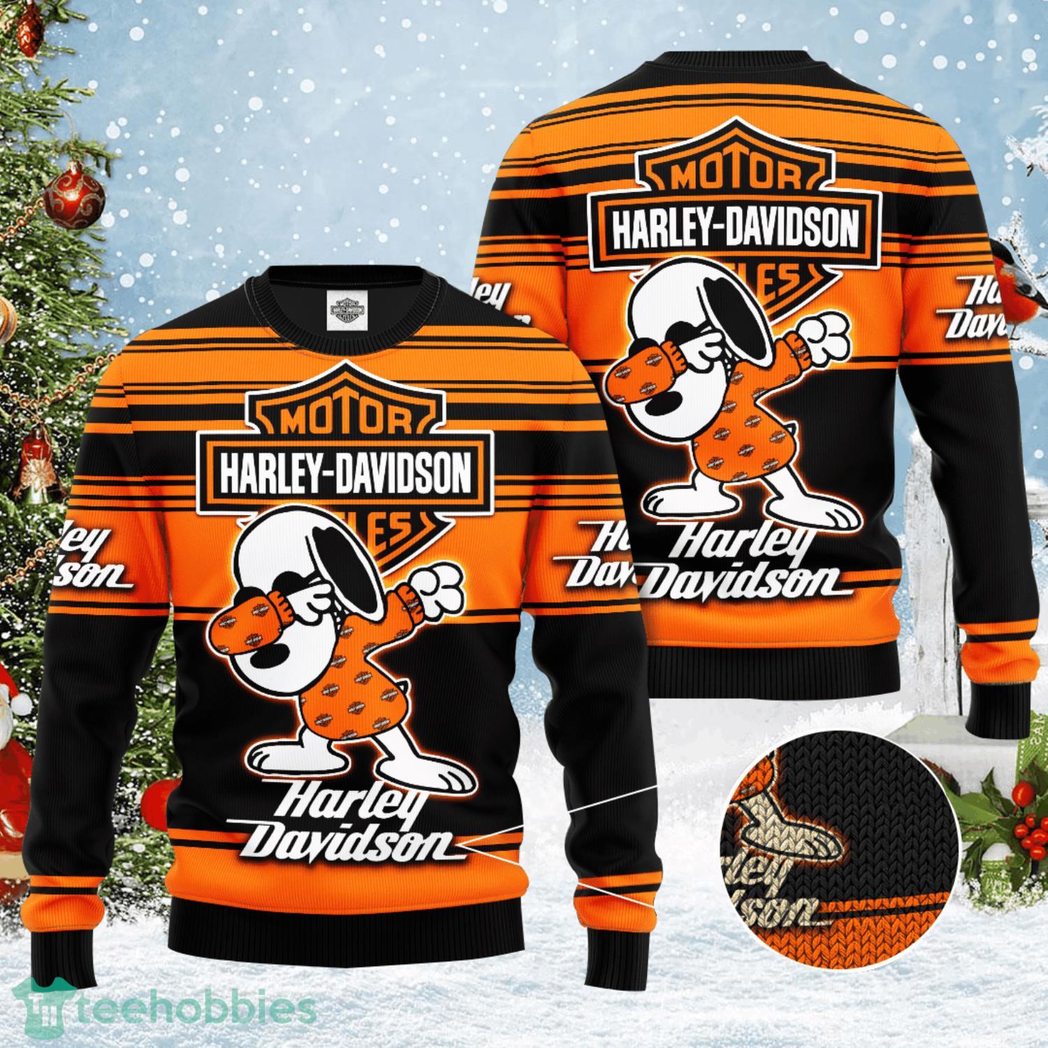 Harley-Davidson Snoopy Dabbing Ugly Christmas Sweater Product Photo 1