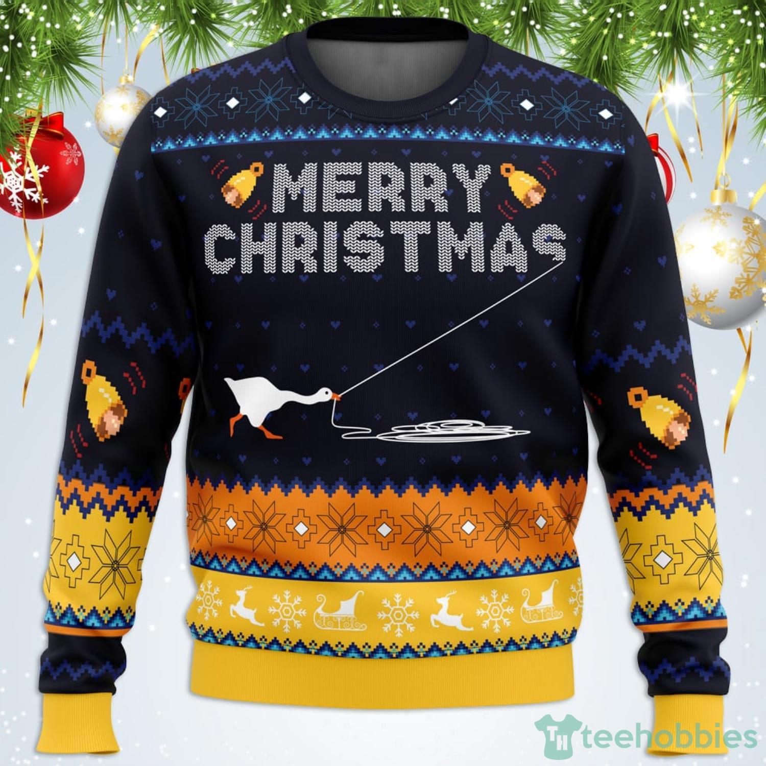 Honked Christmas Untitled Goose Game Ugly Christmas Sweater For Men And Women Product Photo 1 Honked Christmas Untitled Goose Game Ugly Christmas Sweater For Men And Women Product Photo 1