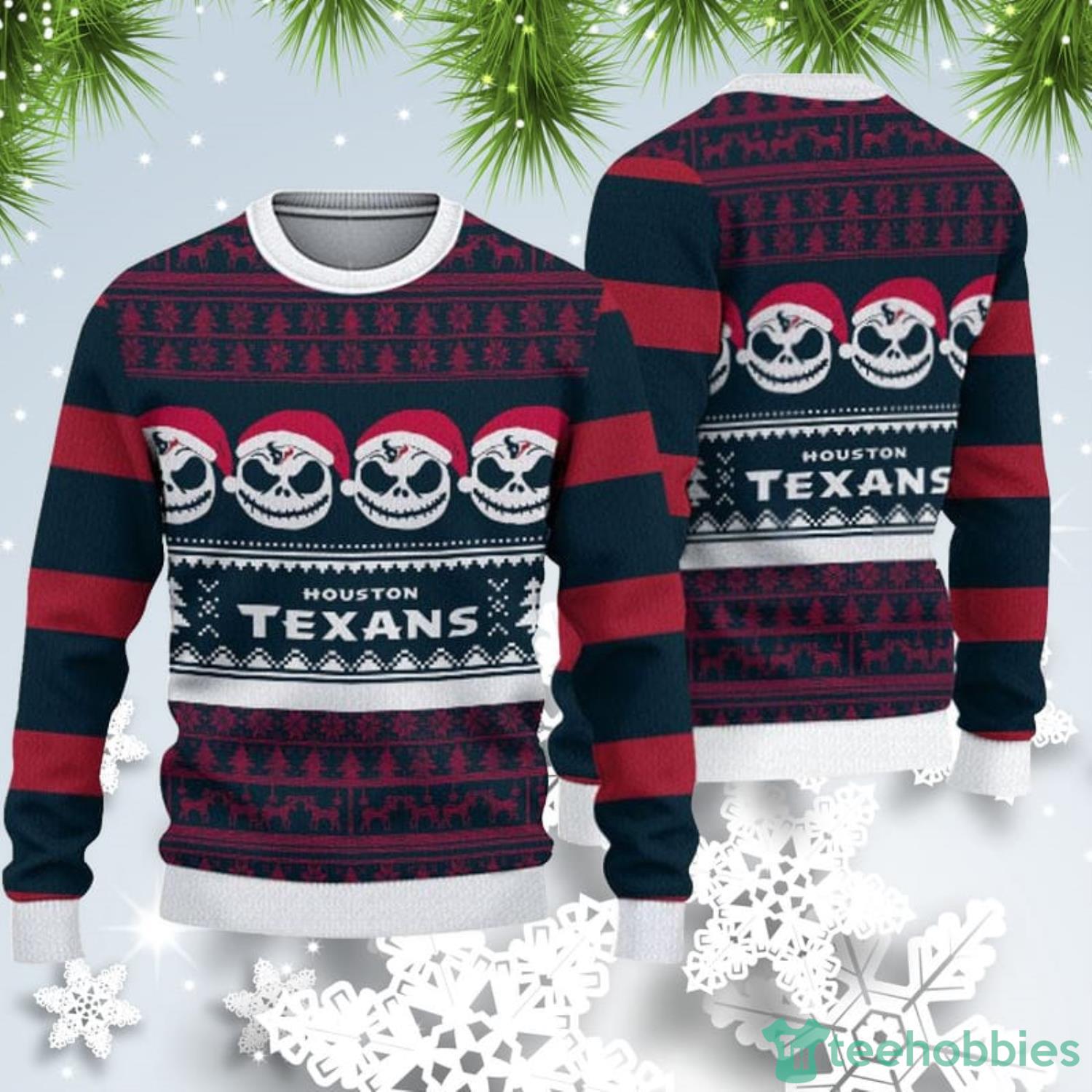 Houston Texans Christmas Reindeer Pattern Ugly Christmas Sweater Product Photo 1