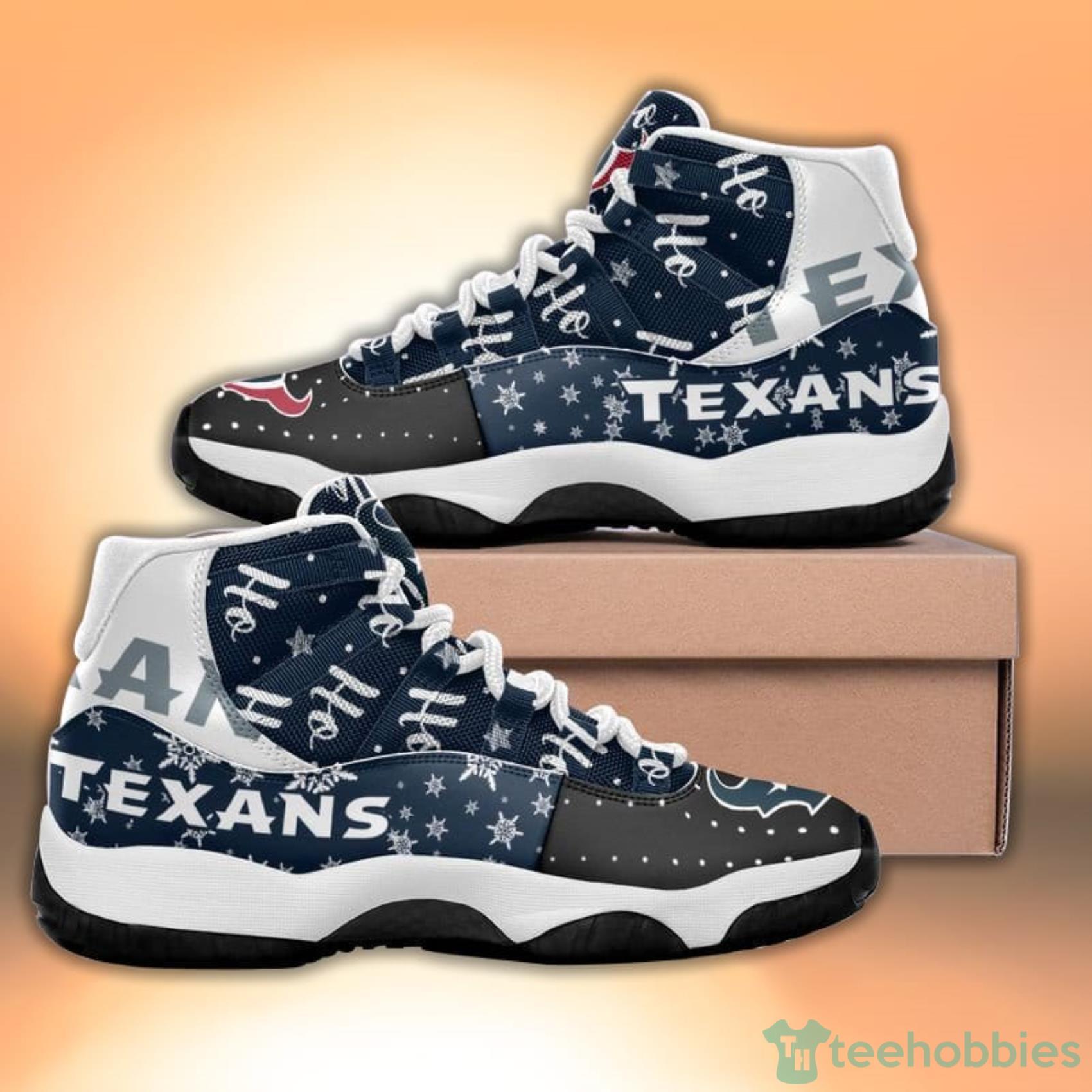 Houston Texans Ho Ho Ho Pattern Style Sneaker Air Jordan 11 Shoes Product Photo 1