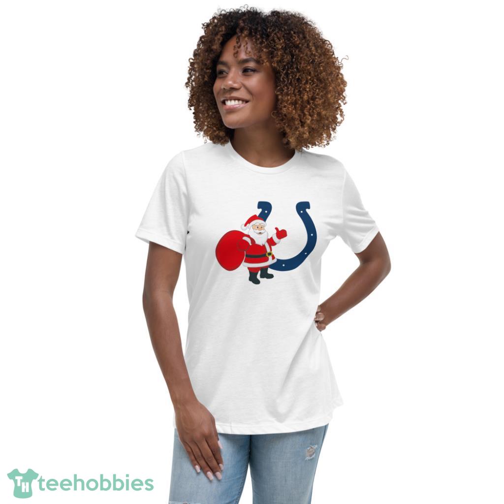 Indianapolis Colts NFL Santa Claus Christmas Shirt - Womens Relaxed Short Sleeve Jersey Tee