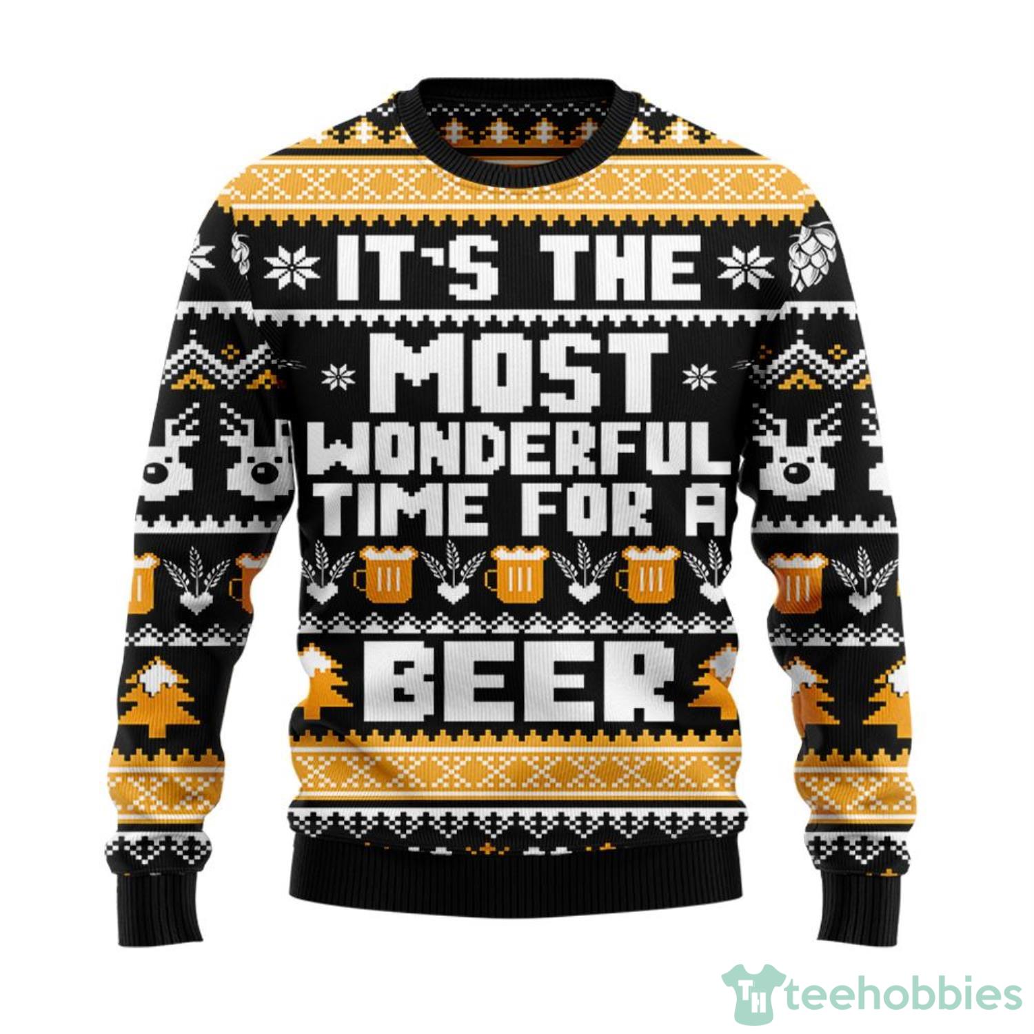 It’s The Most Wonderful Time For A Beer Ugly Christmas Sweater image It’s The Most Wonderful Time For A Beer Ugly Christmas Sweater Product Photo 2